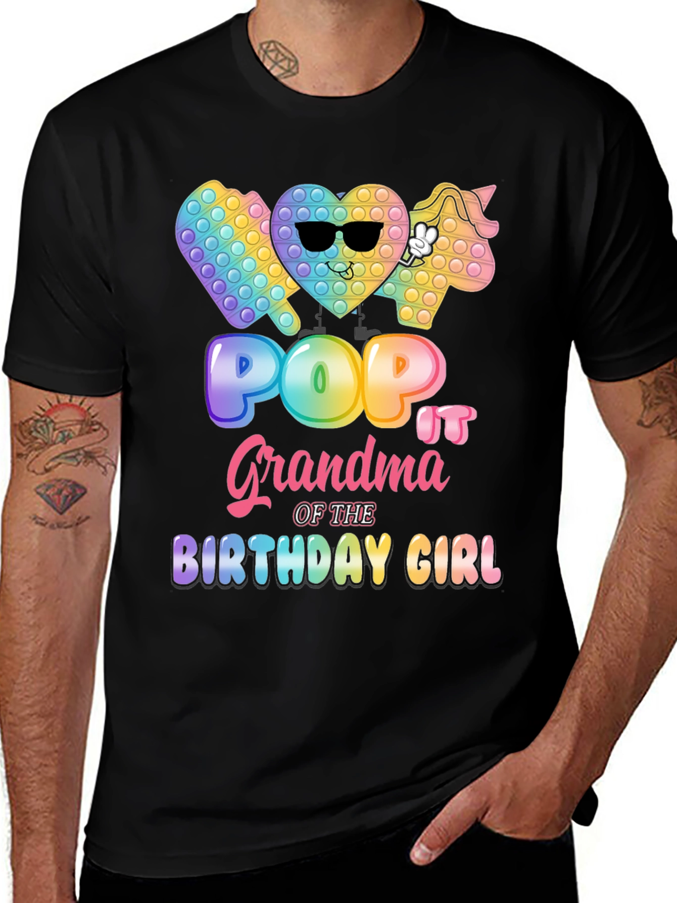 Variant 8 of Pop It Grandma Birthday Girl T-Shirt