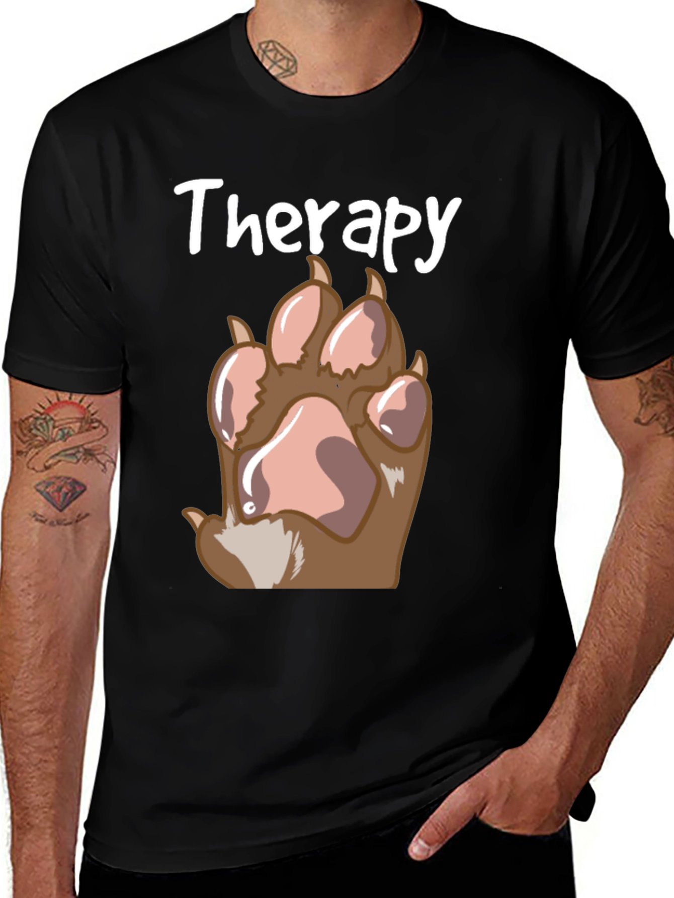 Therapy Dog Paw Print T-Shirt