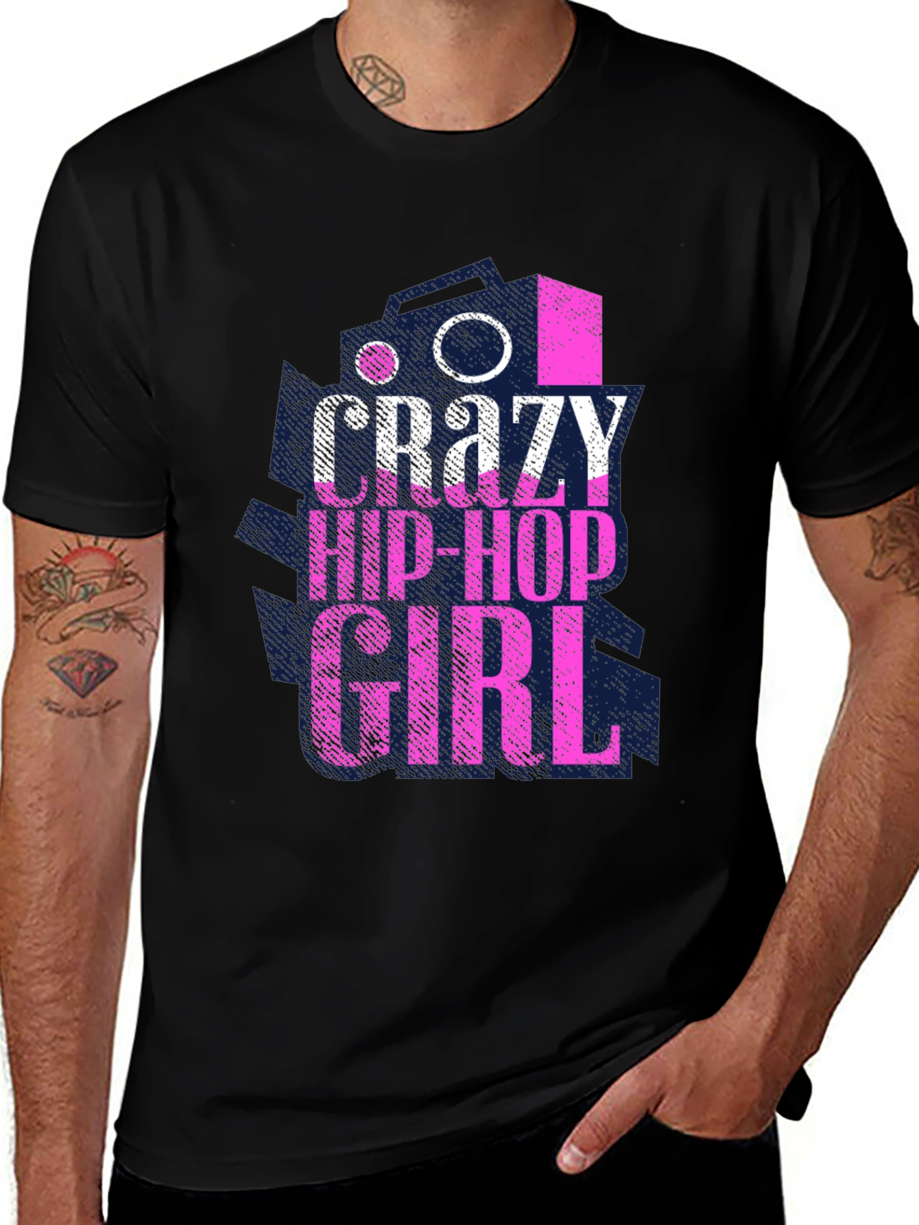 Variant 7 of Crazy Hip-Hop Girl Graphic T-Shirt