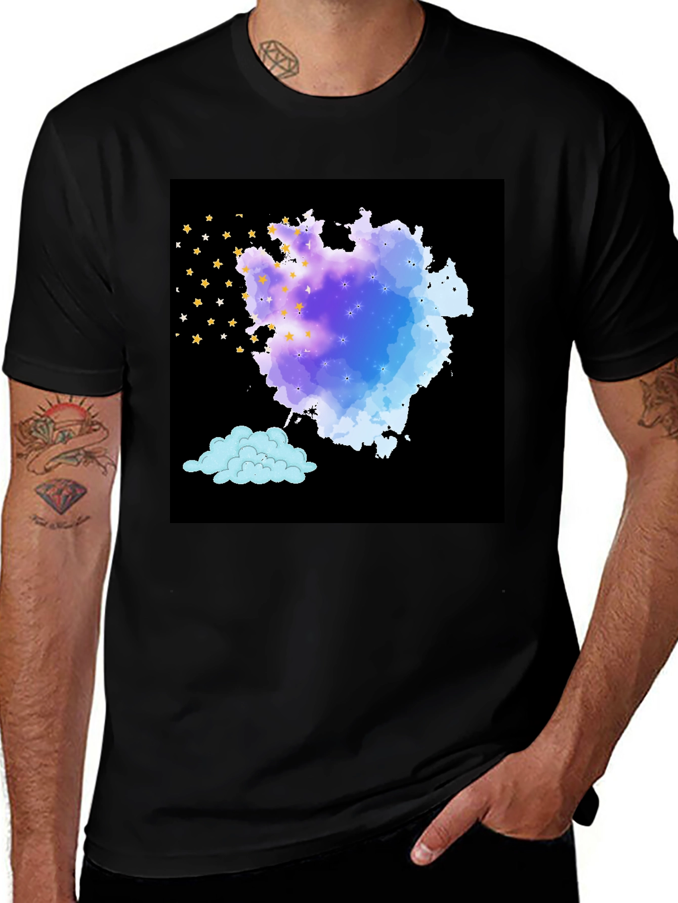 Variant 17 of Starry Sky Cloud T-Shirt - Unique Graphic Tee