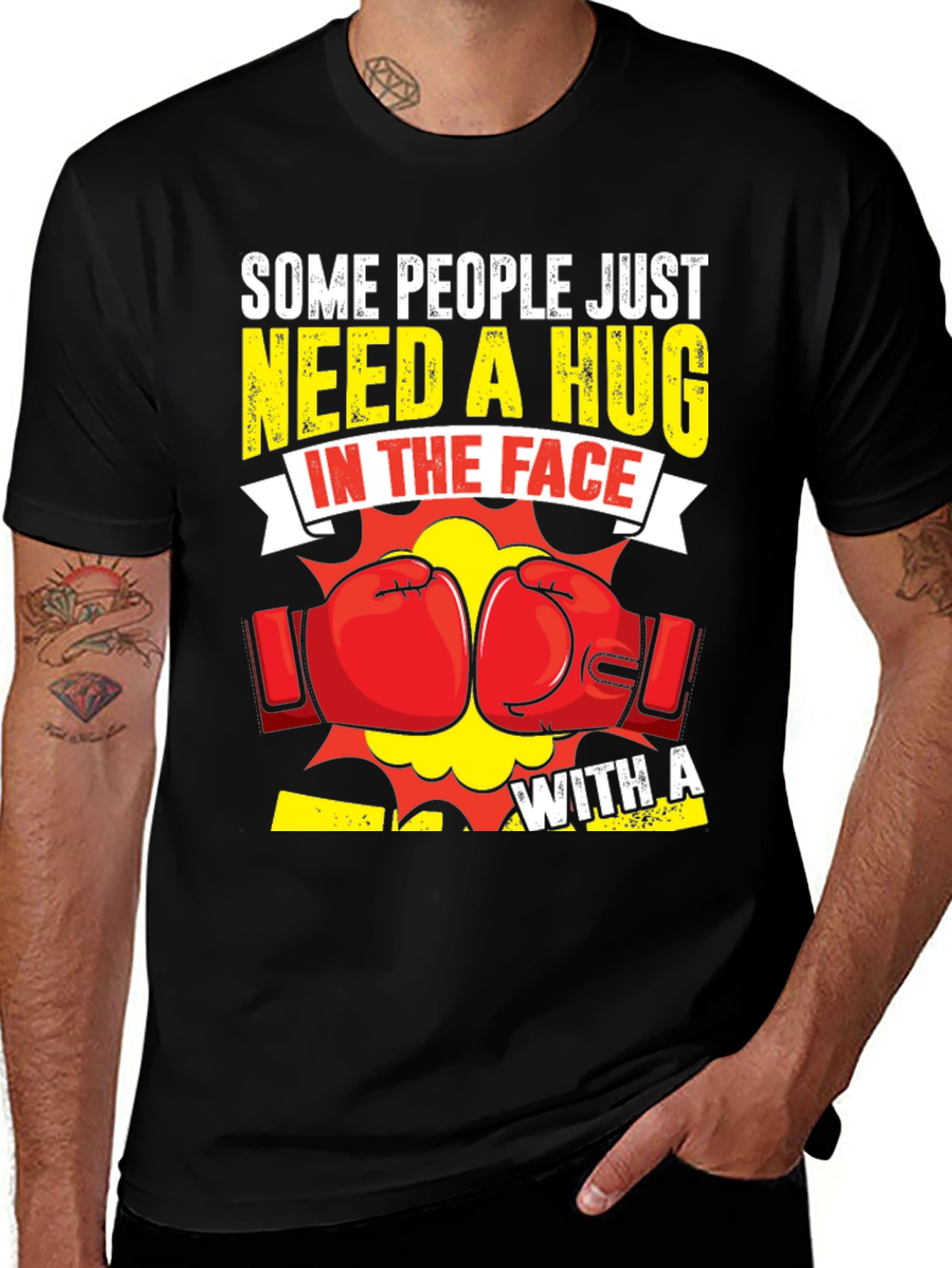 Variant 11 of Funny Boxing "Hug In The Face" Graphic Tee