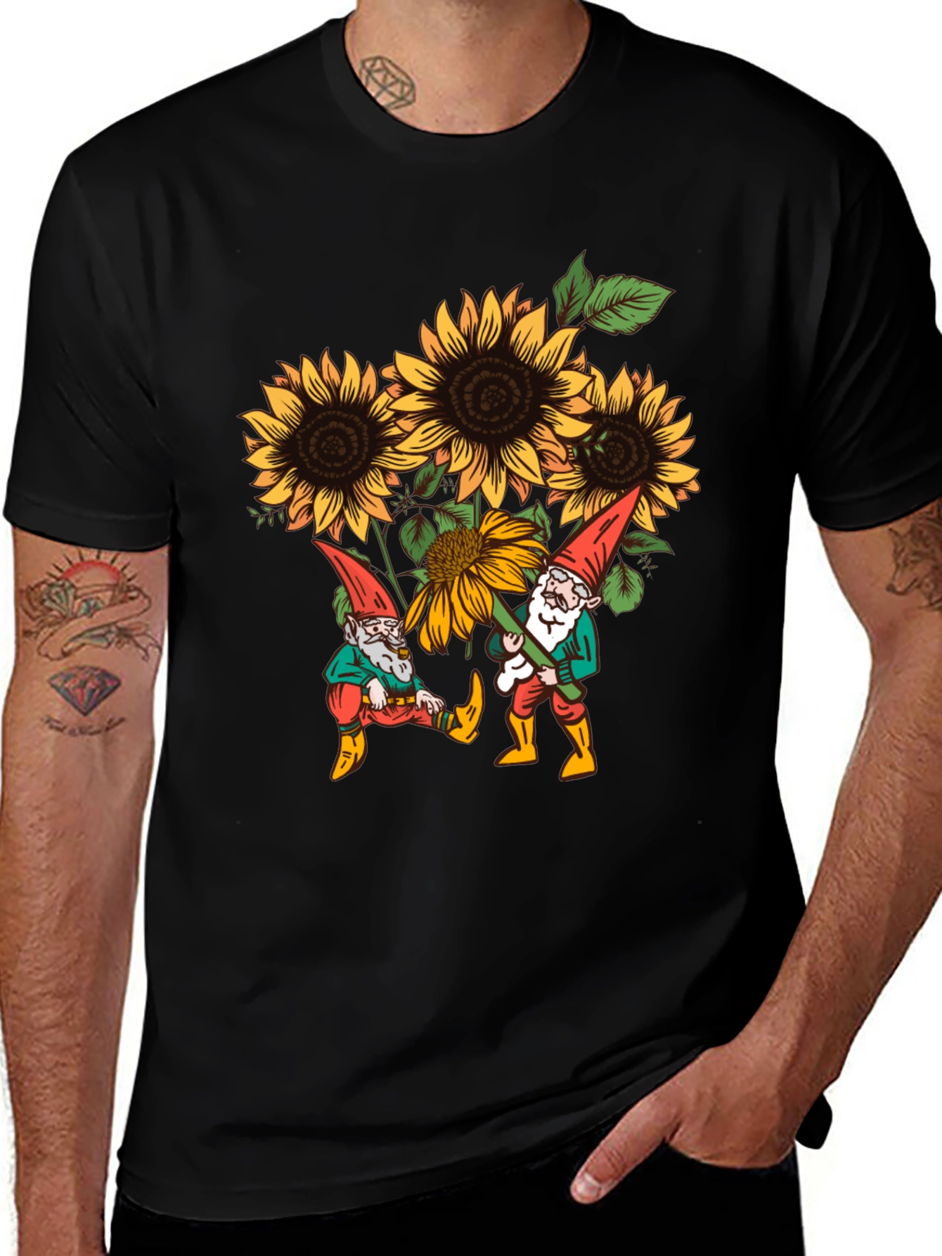 Variant 17 of Sunflower Gnomes T-Shirt - Garden Lover Tee