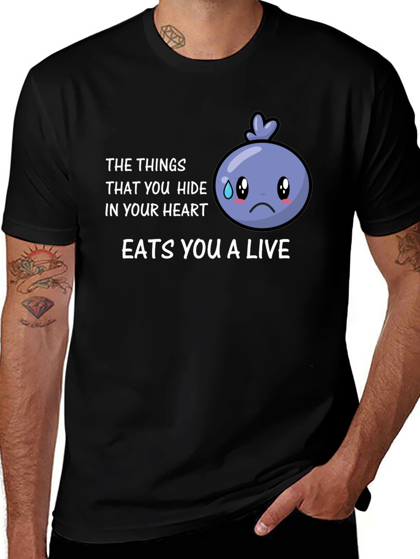 Variant 9 of Sad Blueberry T-Shirt - Hide in Your Heart