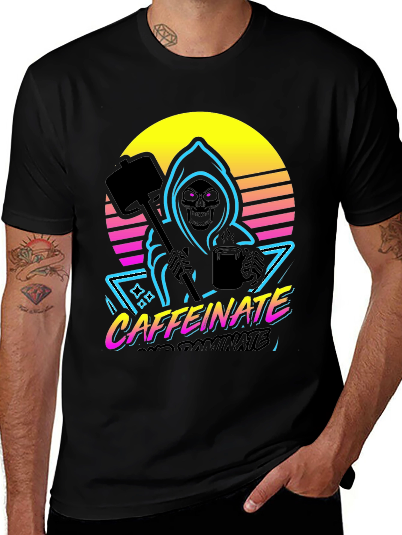 Caffeinate and Dominate Retro T-Shirt