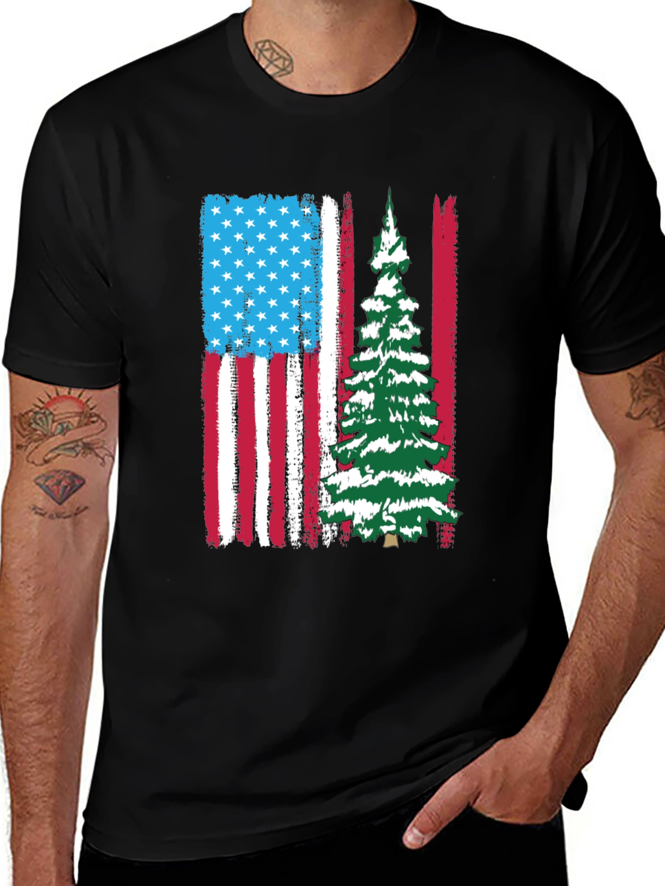 Patriotic Christmas Tree T-Shirt