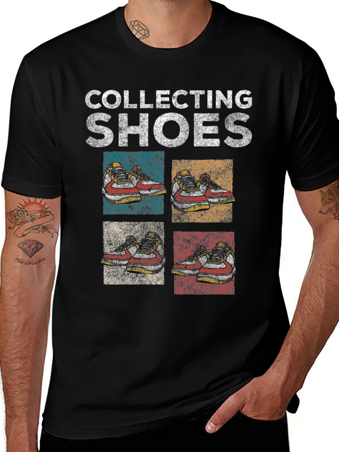 Collecting Shoes Graphic Tee - Men's Black T-Shirt