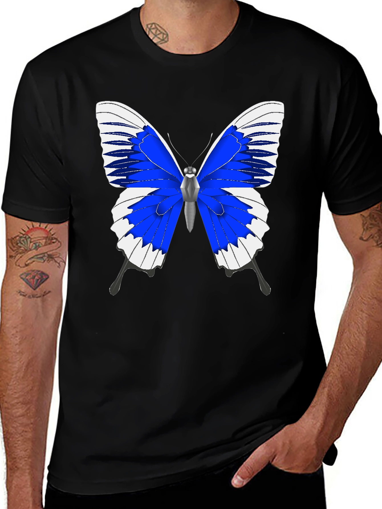Variant 16 of Butterfly Graphic Tee - Stylish Black Cotton T-Shirt