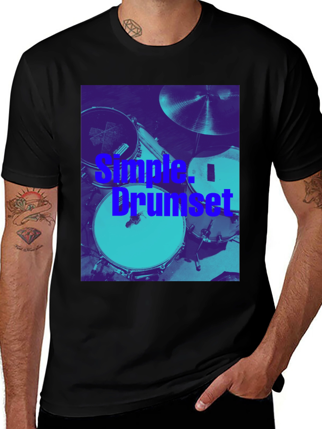 Simple Drumset Graphic Tee - Musician's Style