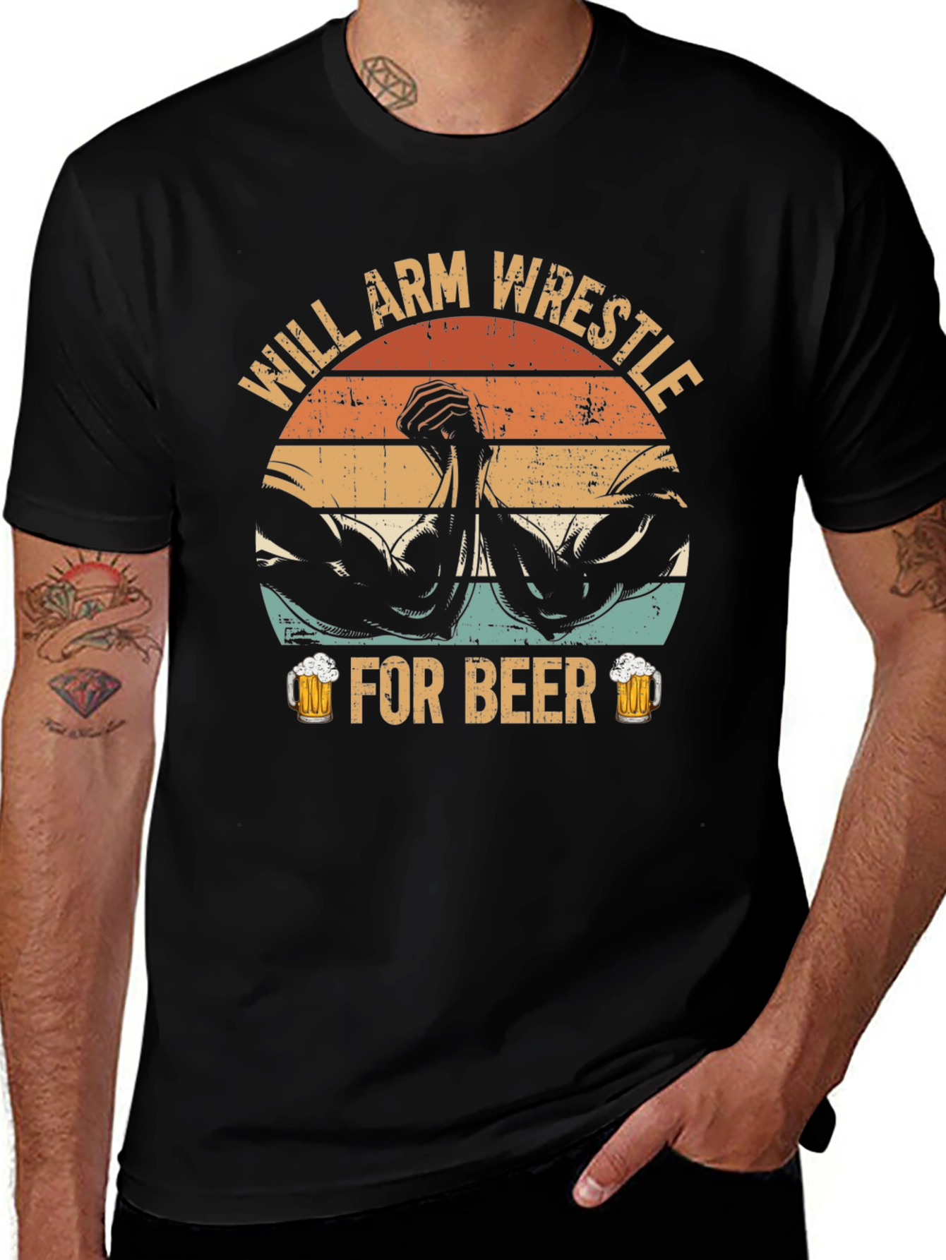 Variant 22 of Will Arm Wrestle For Beer Graphic T-Shirt