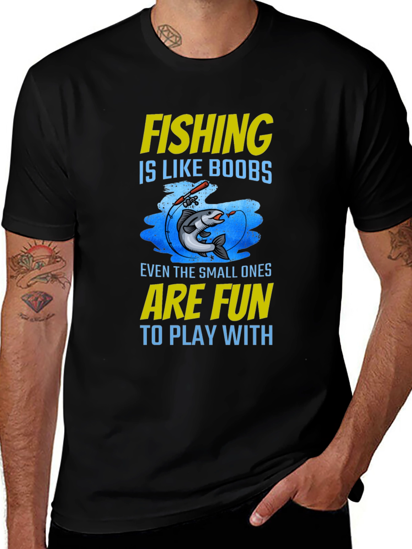 Variant 21 of Fishing Like Boobs T-Shirt - Fun & Humorous