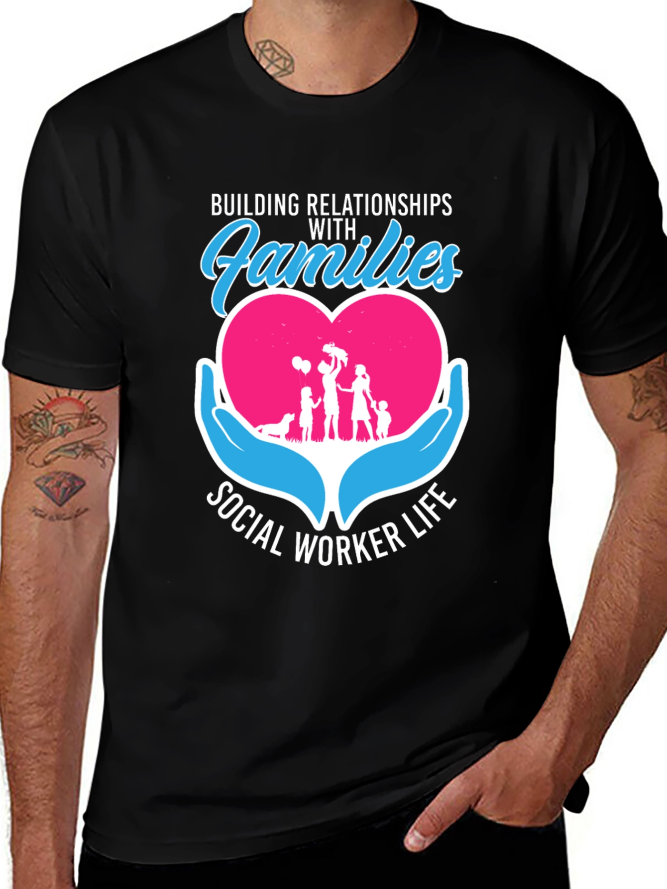 Variant 5 of Social Worker Life Relationships with Families T-Shirt