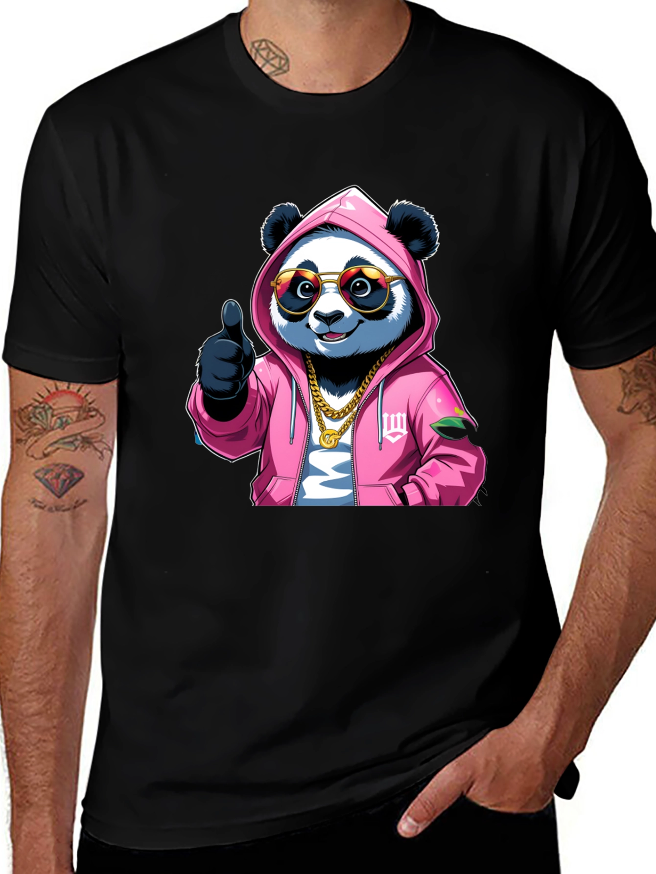 Variant 25 of Cool Panda in Hoodie Graphic Tee