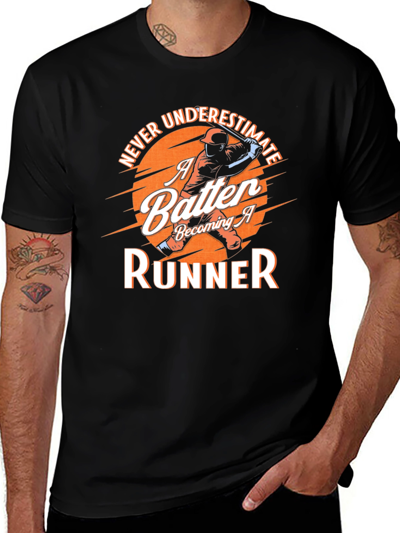 Batter to Runner Baseball Graphic T-Shirt