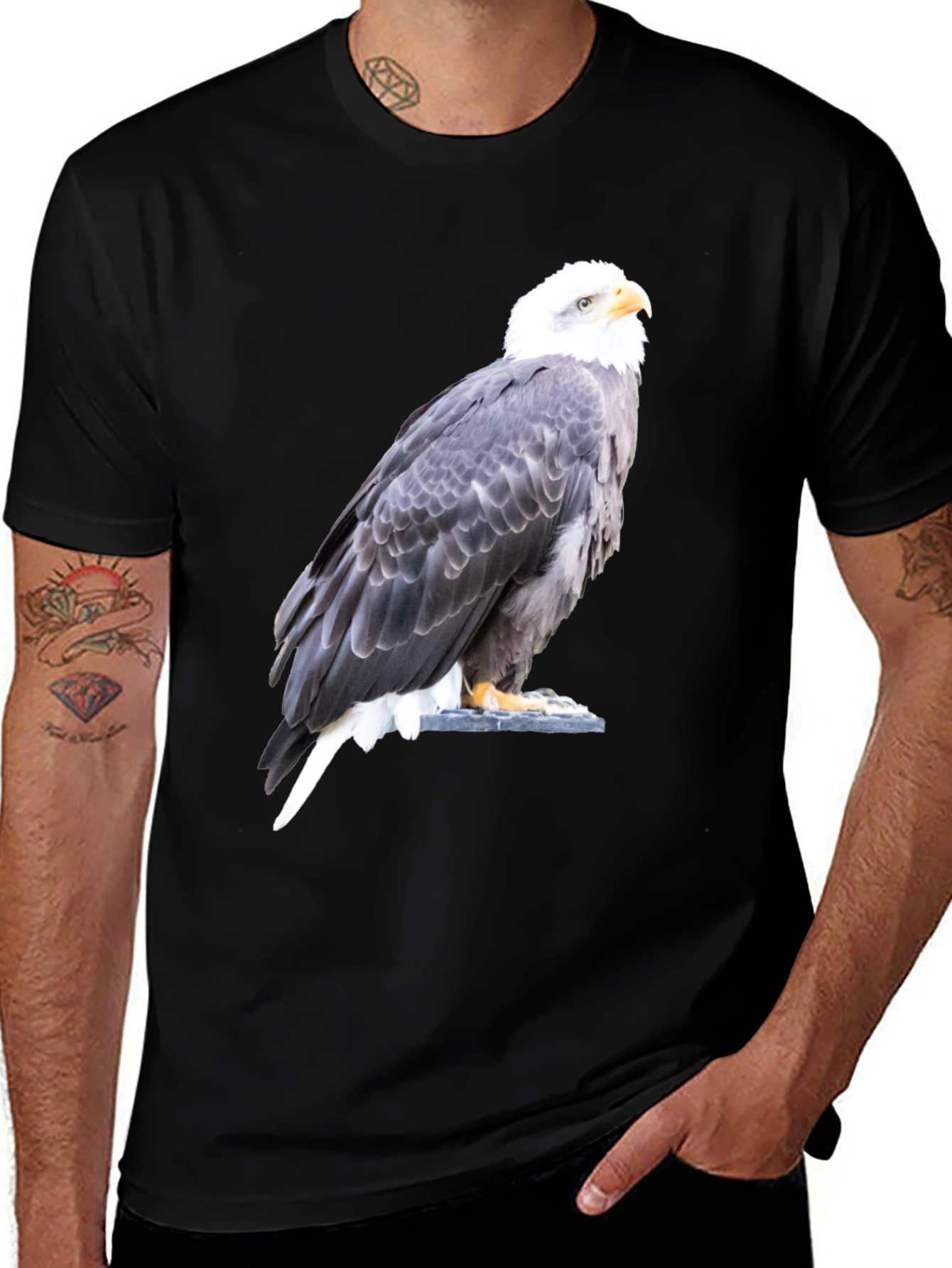 Variant 7 of Eagle Graphic Print Black T-Shirt