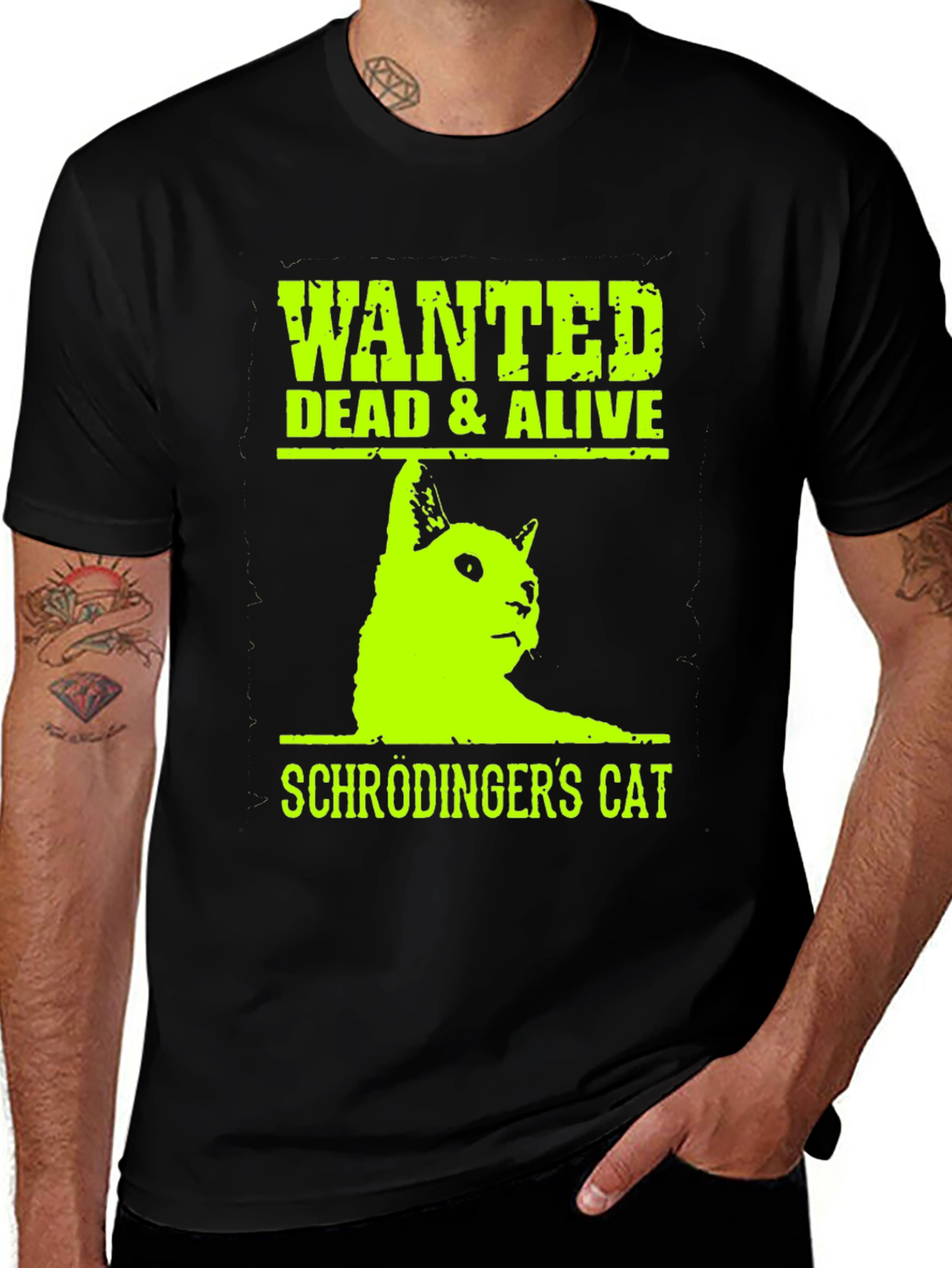 Schrödinger's Cat Wanted Tee - Dead & Alive T-Shirt