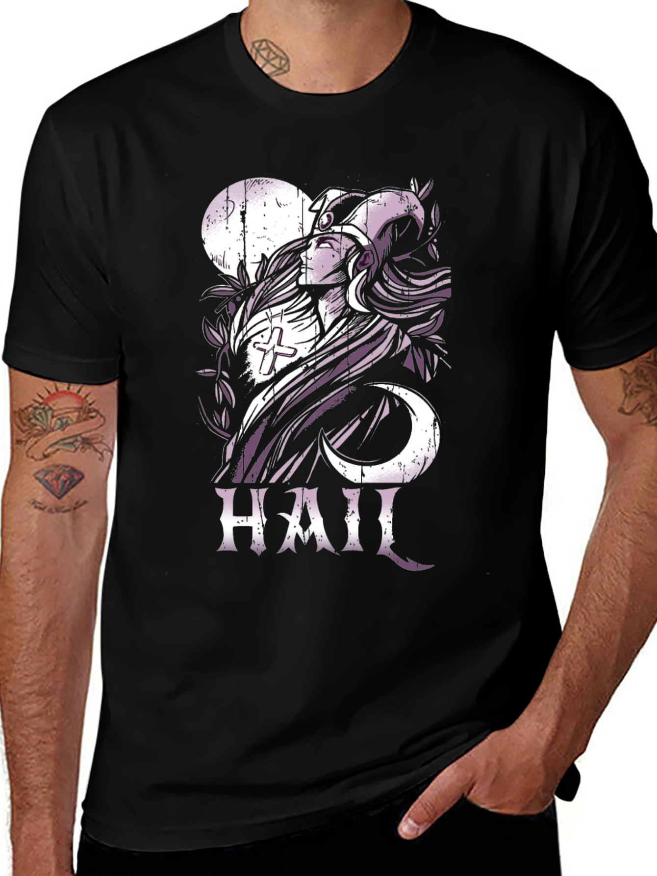 Variant 20 of Occult "Hail" Graphic Black T-Shirt