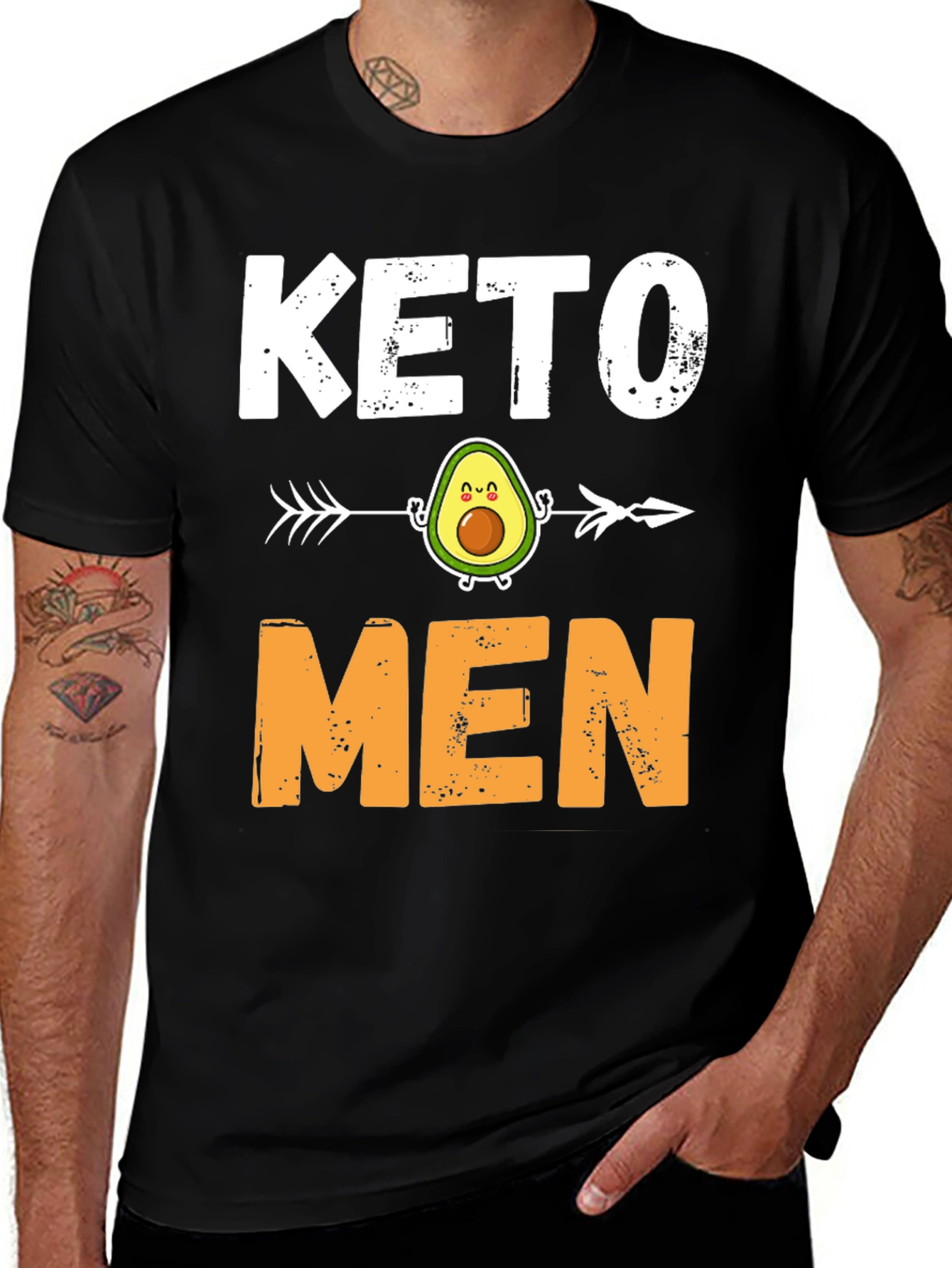Keto Men Funny Avocado Arrow T-Shirt