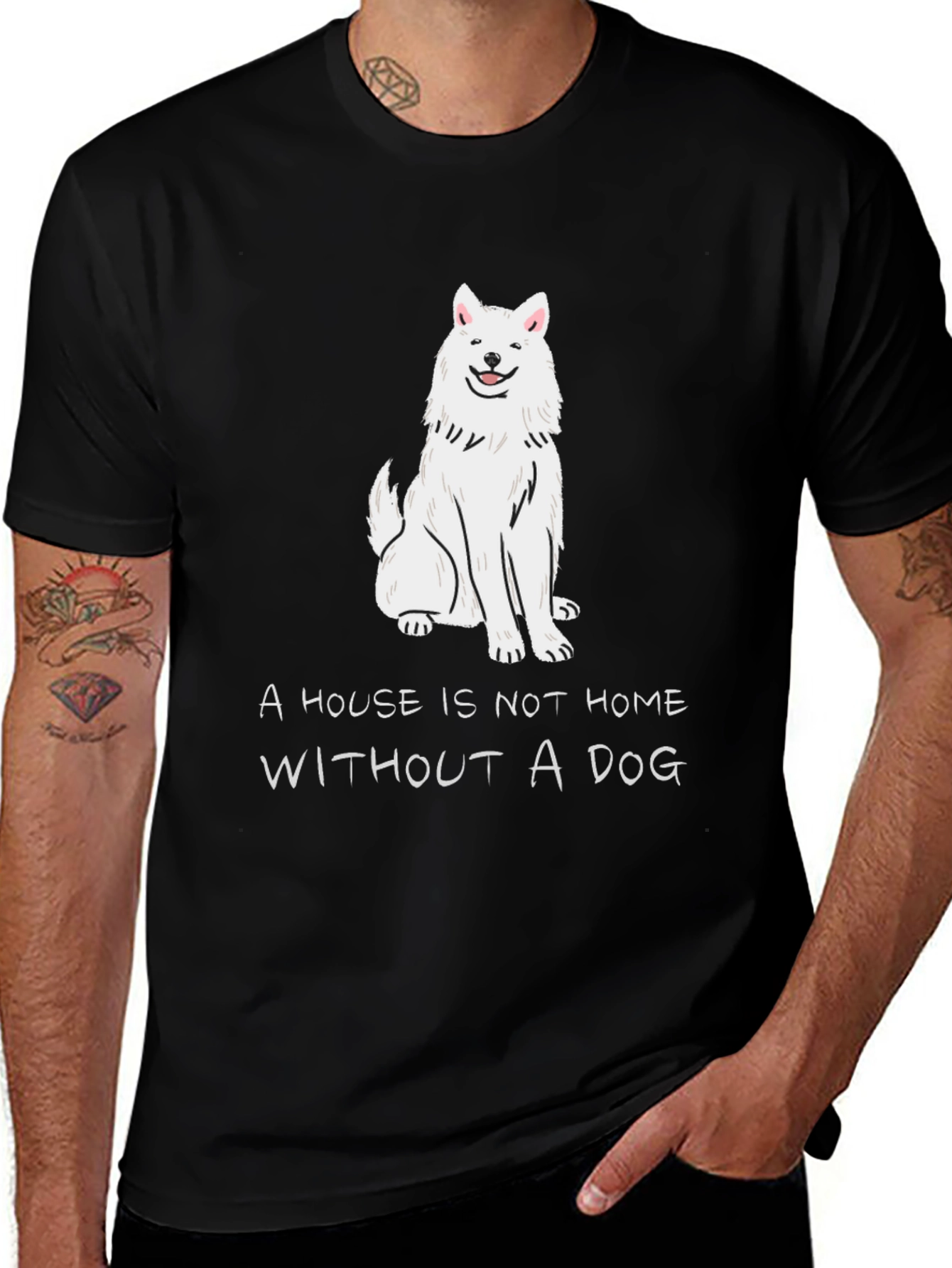 Black Dog Lover T-Shirt: "A House is Not a Home Without a Dog" main image