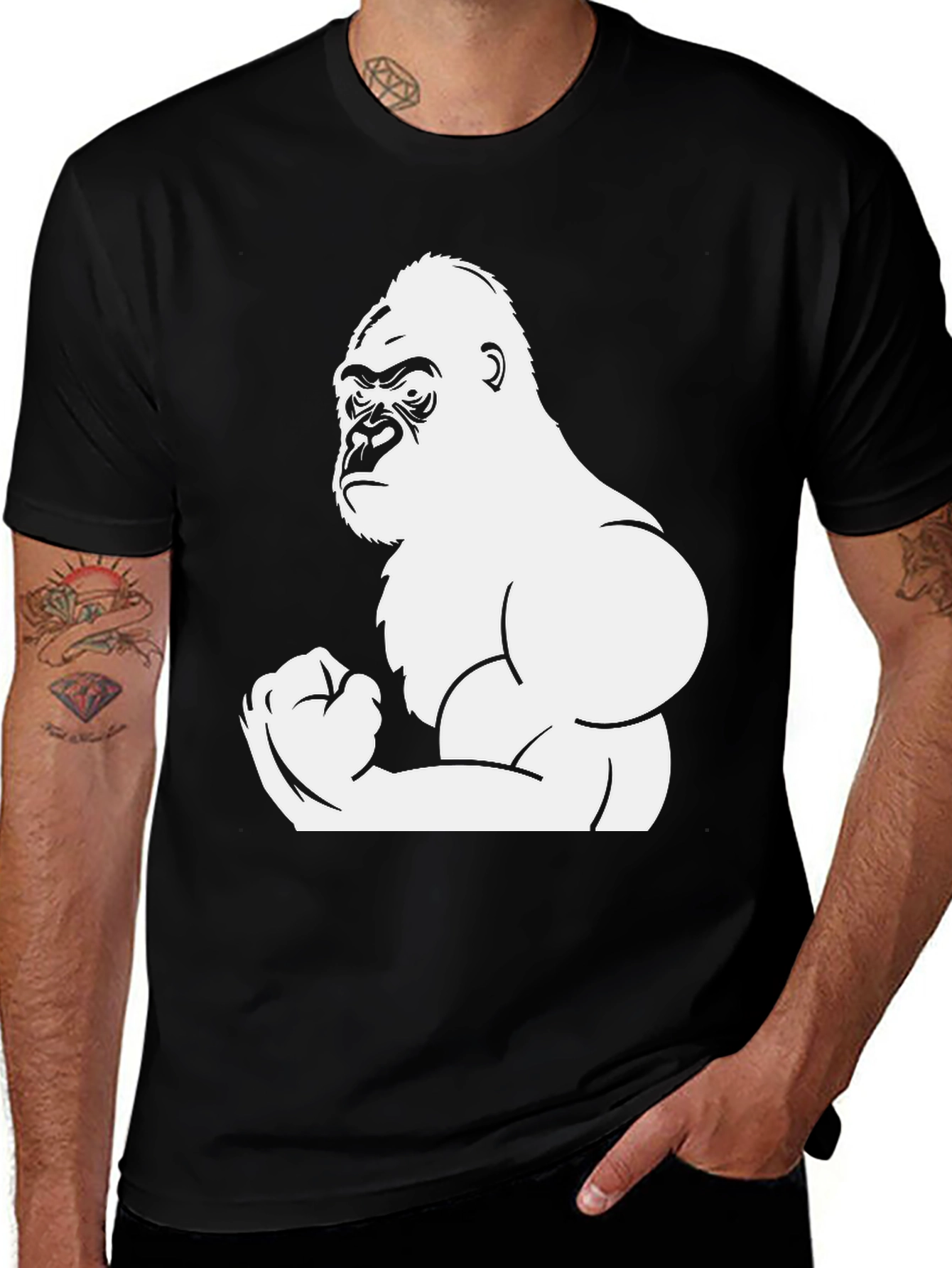 Variant 27 of Gorilla Flex T-Shirt - Black Cotton Blend