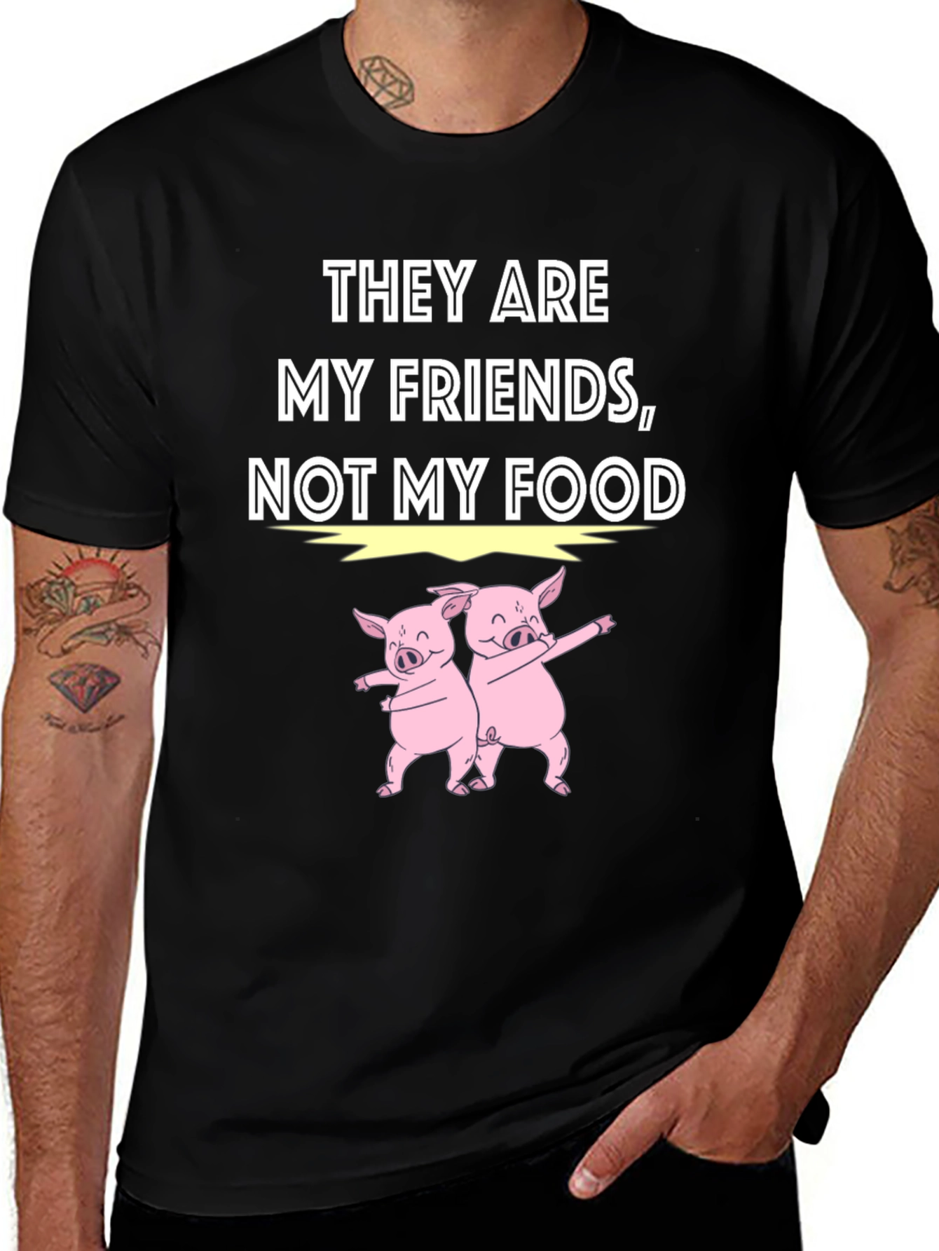 Variant 13 of Vegan Pig Friends Graphic Tee