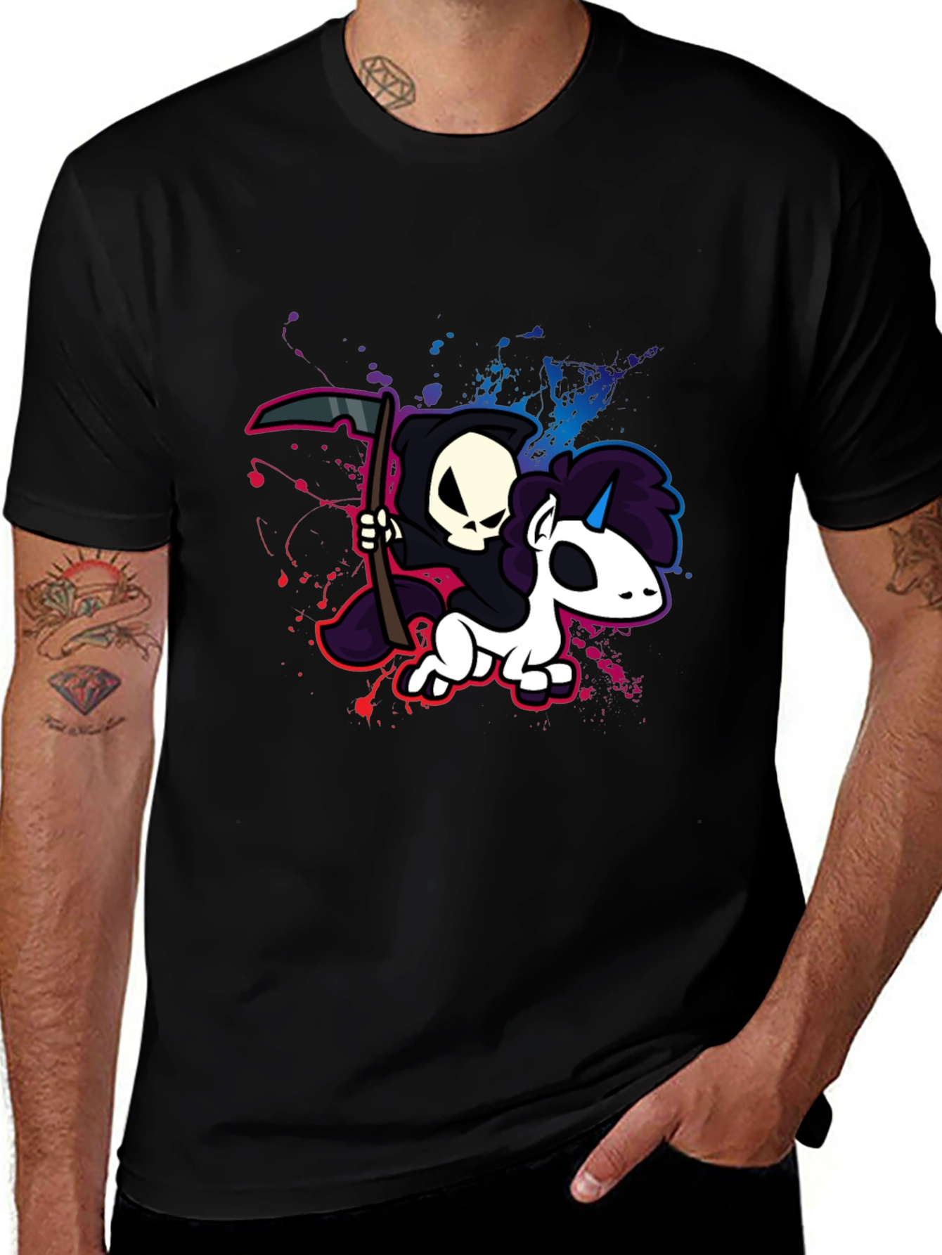Variant 10 of Grim Reaper Unicorn Graphic T-Shirt