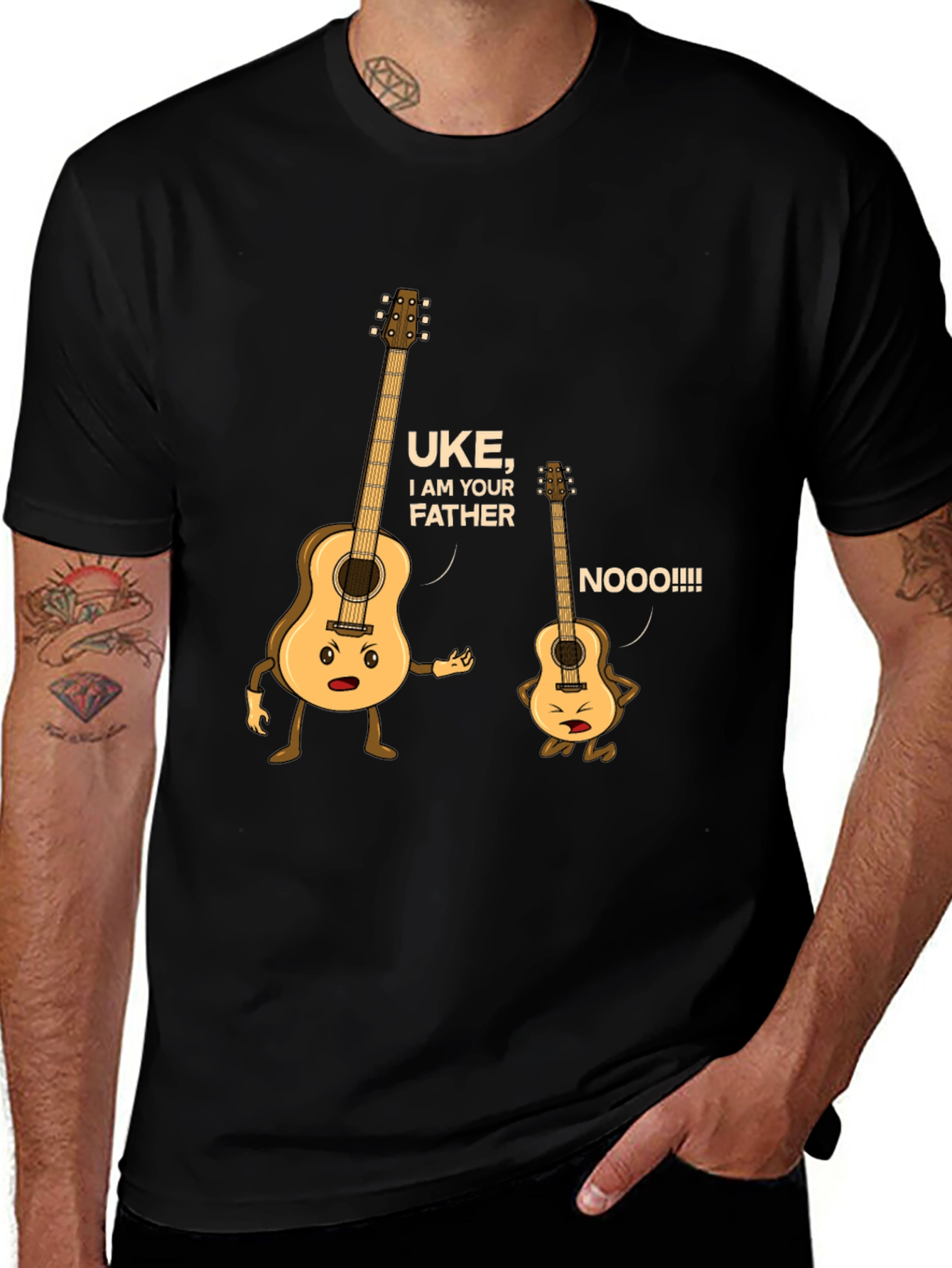 Funny Guitar & Ukulele Graphic T-Shirt 