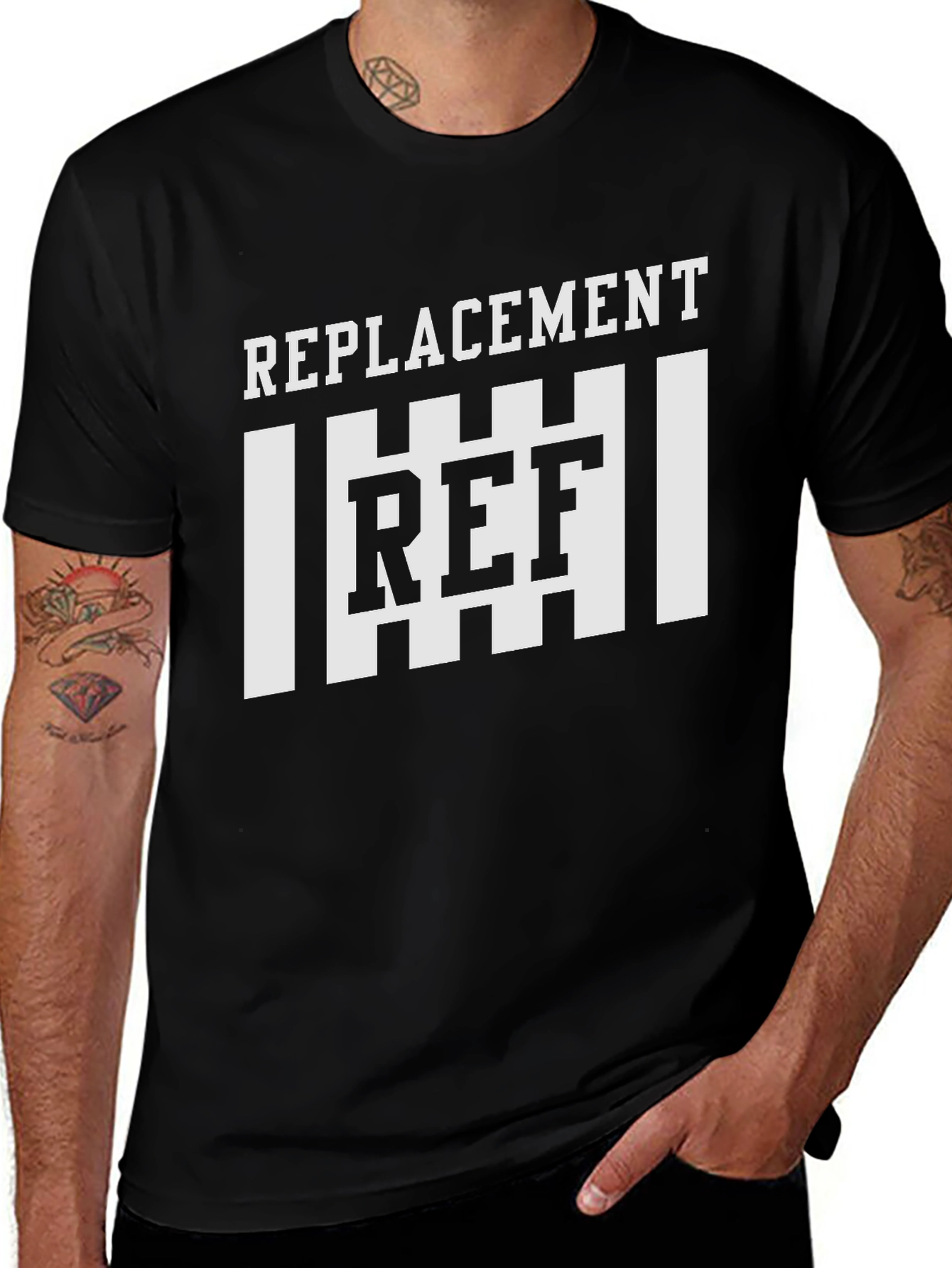 Variant 11 of Replacement REF T-Shirt - Black Referee Tee
