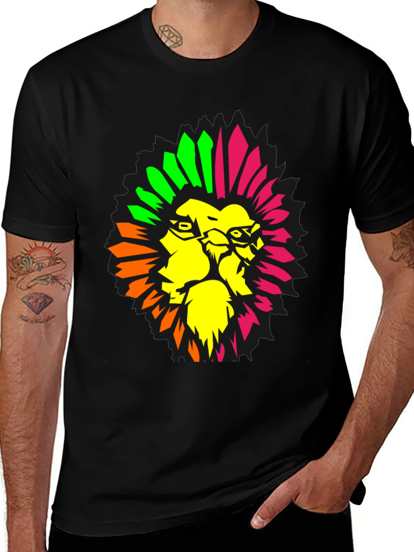 Variant 25 of Rasta Lion Graphic Print T-Shirt
