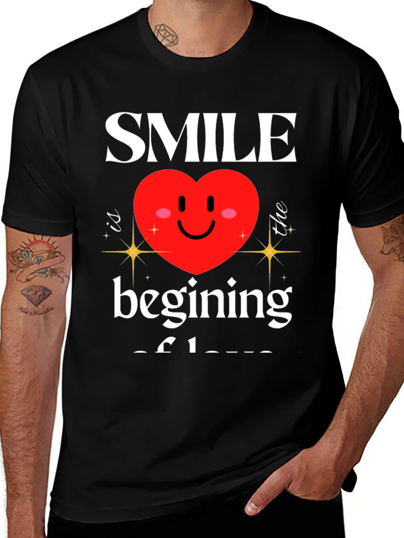 Black Smile Beginning of Love Graphic T-Shirt main image