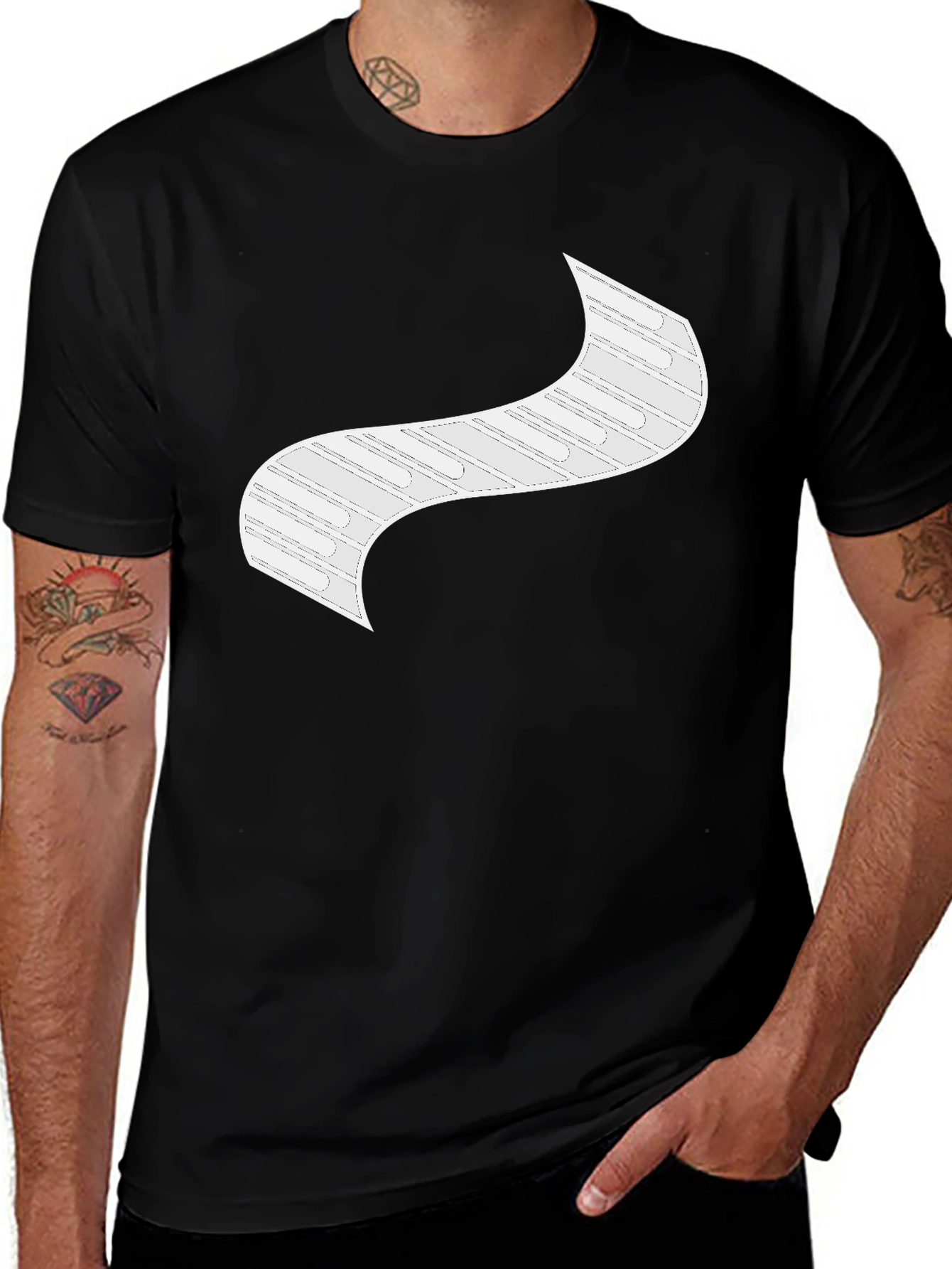 Variant 14 of Modern Graphic Print Black T-Shirt
