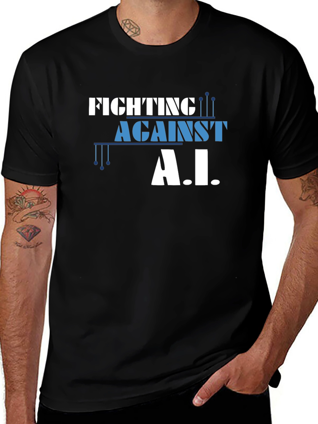 Variant 4 of Fighting Against A.I. Graphic T-Shirt