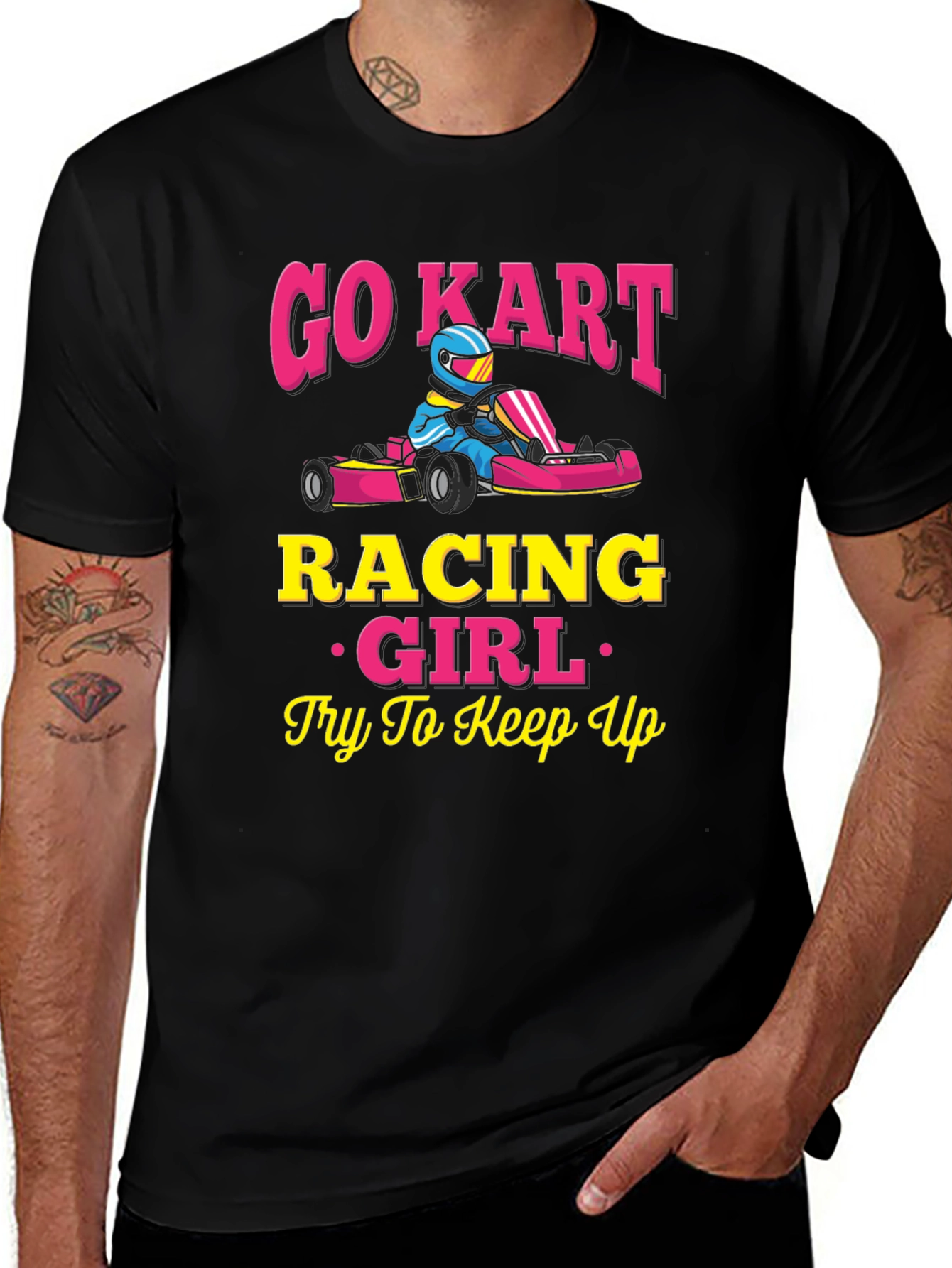 Variant 11 of Go Kart Racing Girl T-Shirt - Try To Keep Up