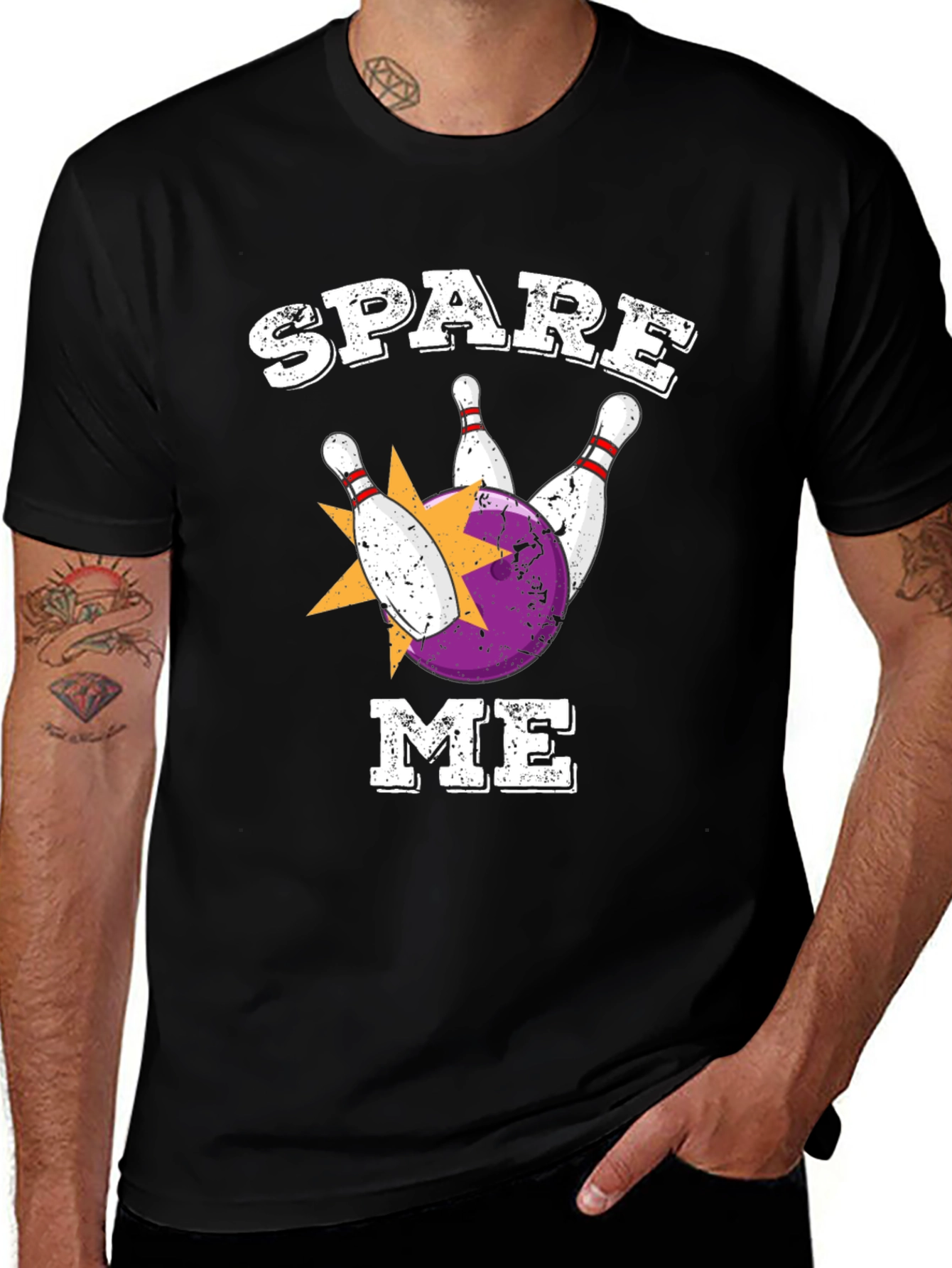 Variant 18 of Spare Me Bowling T-Shirt - Strike Design