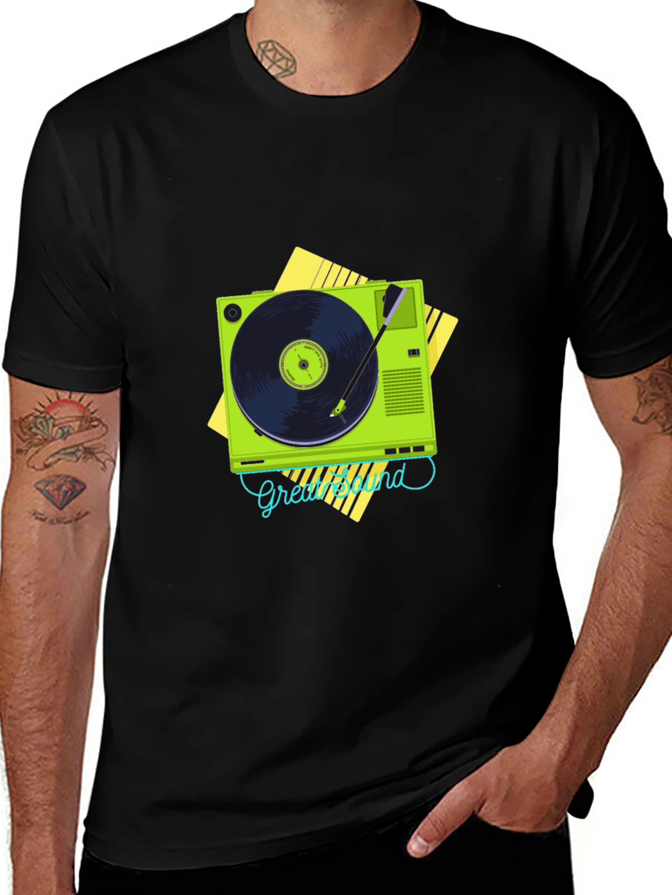 Variant 8 of Retro Turntable Graphic T-Shirt - Great Sound
