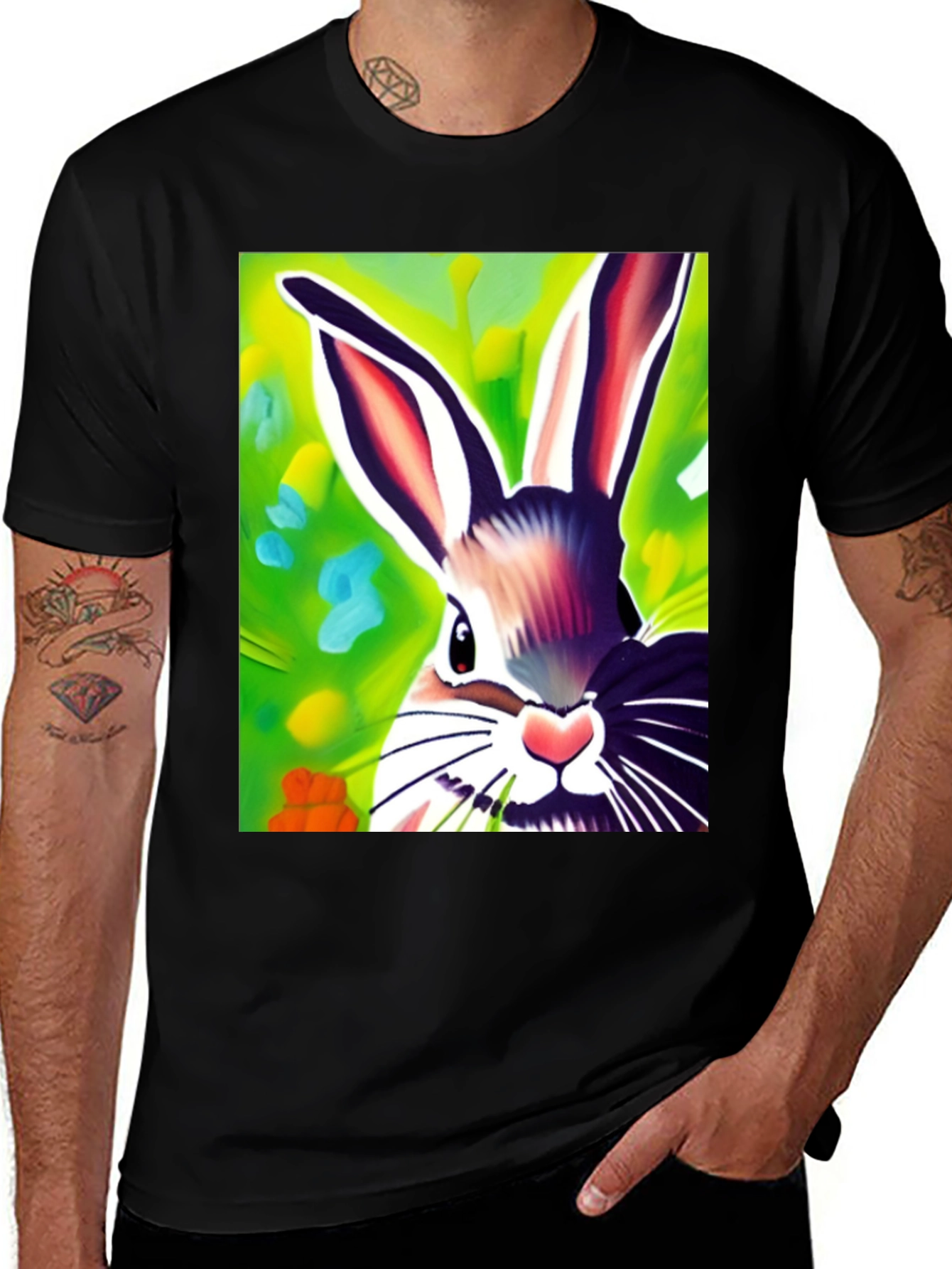 Variant 15 of Vibrant Bunny Graphic Tee - Unisex Cotton Shirt