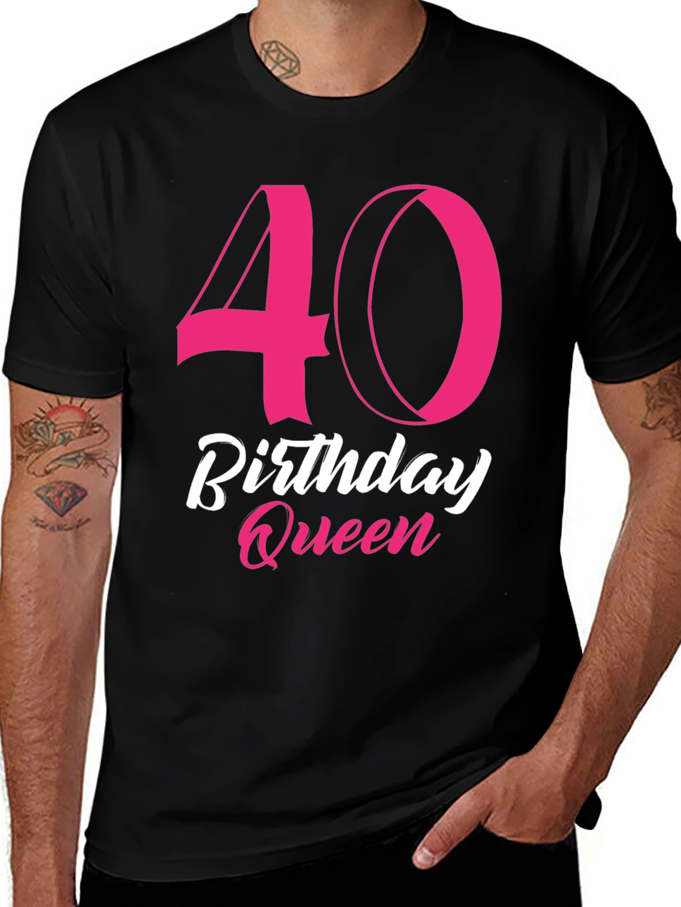 Variant 25 of 40th Birthday Queen Black T-Shirt