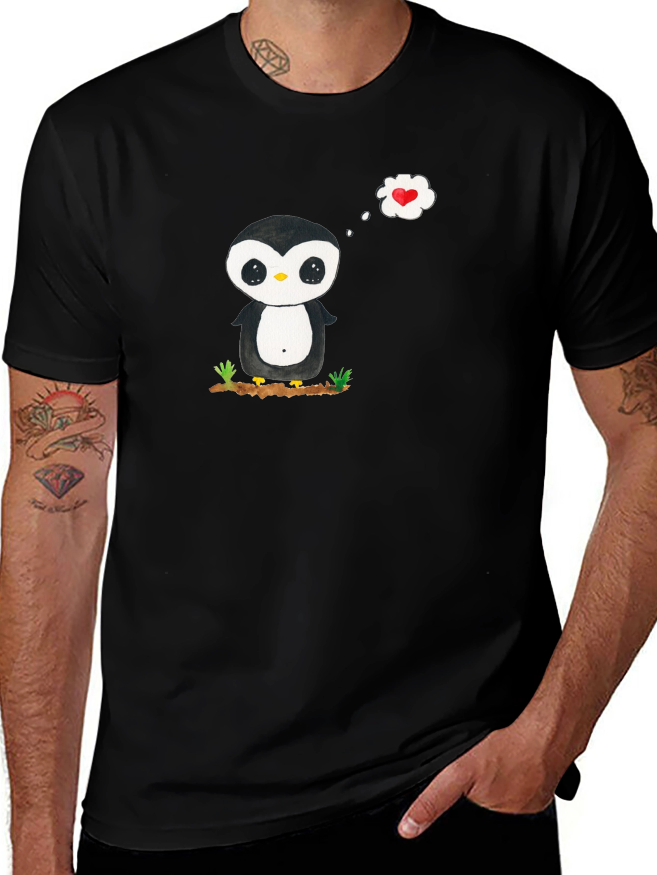 Variant 19 of Penguin Love Graphic Tee - Black