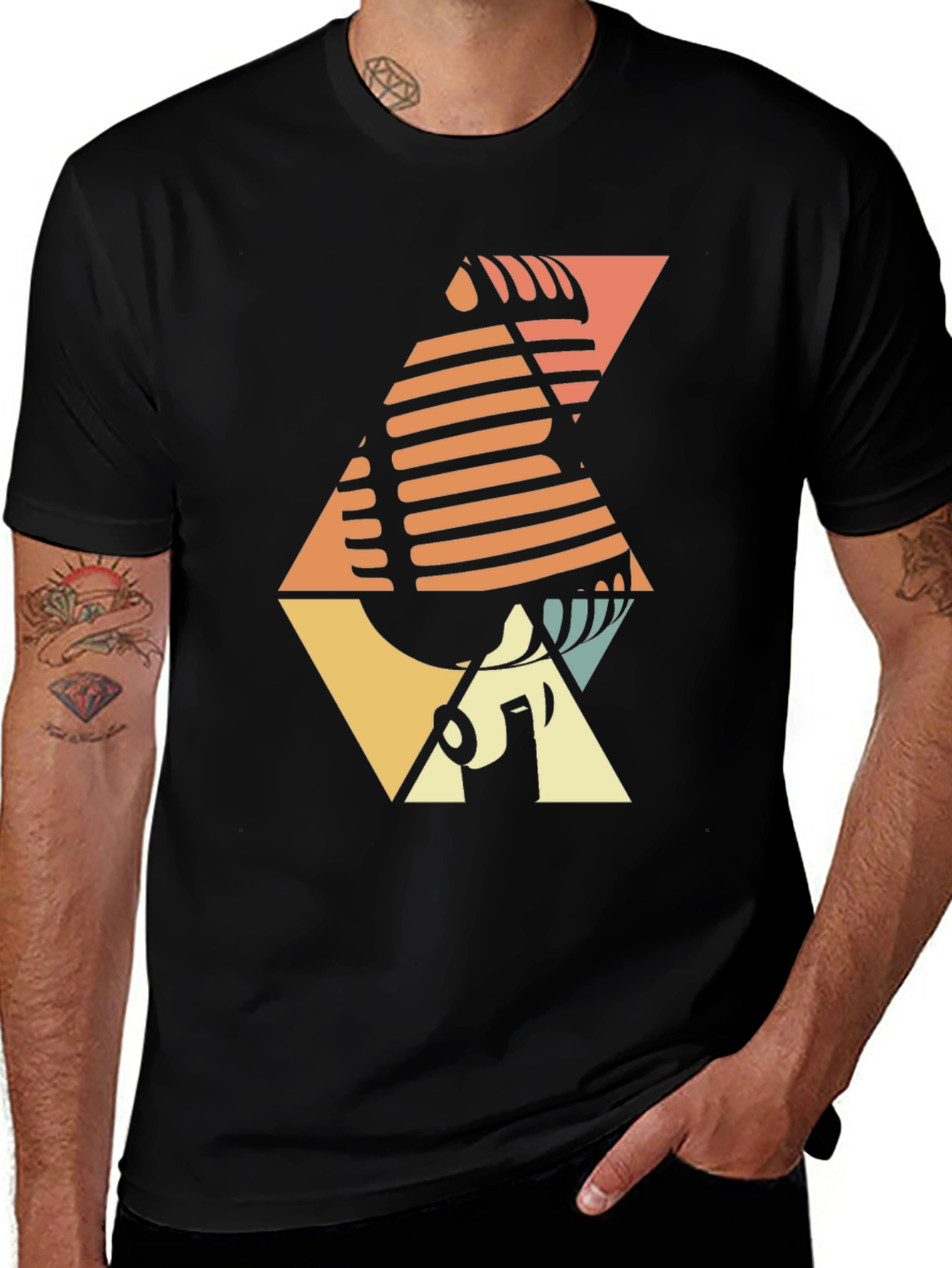Variant 12 of Retro Microphone Graphic T-Shirt - Stylish Vintage Design