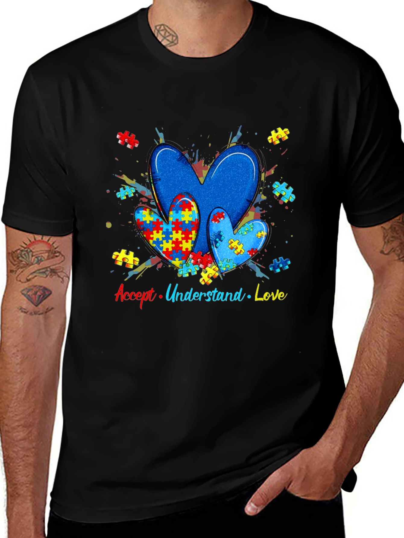 Variant 18 of Autism Awareness Heart Puzzle T-Shirt
