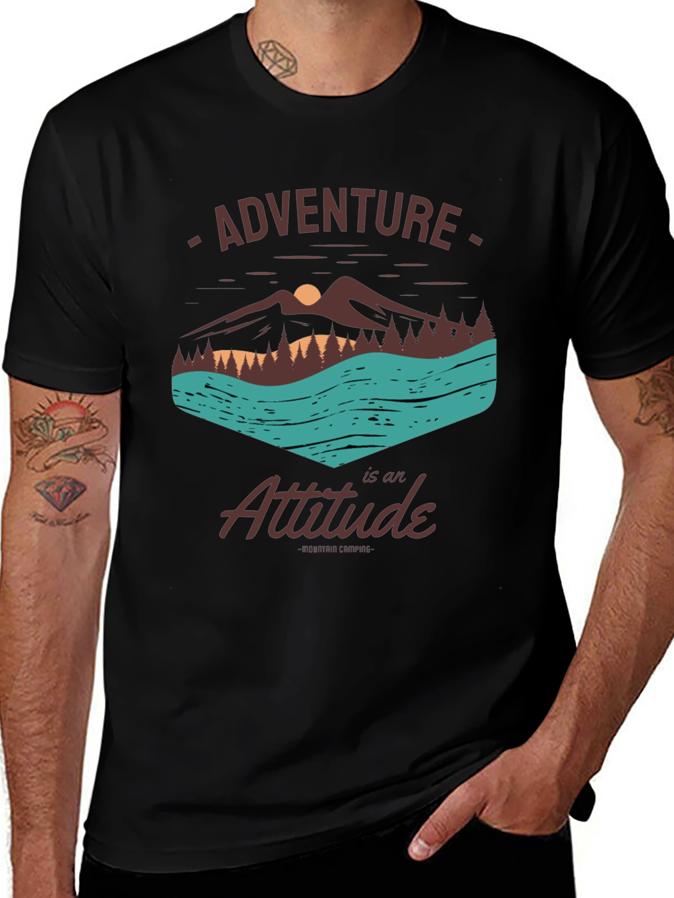 Variant 10 of Adventure Attitude Black Graphic Tee