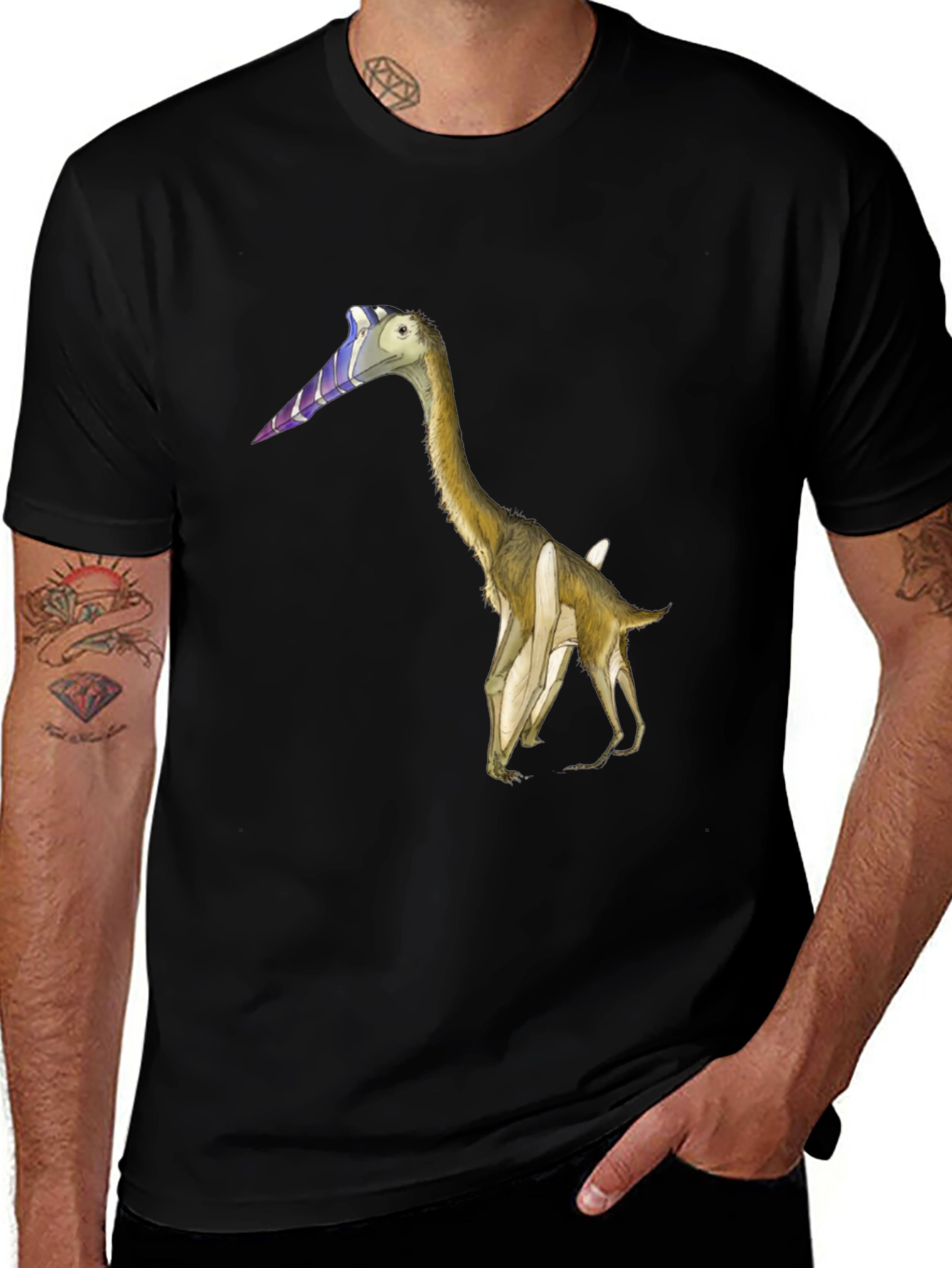 Variant 10 of Dinosaur Graphic Tee - Quirky Black T-Shirt