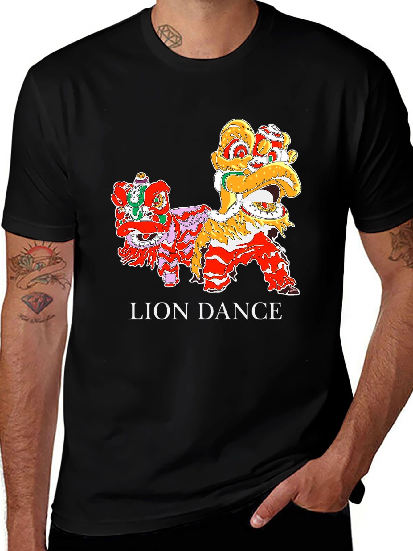 Lion Dance Graphic Tee -  Cultural Celebration Shirt