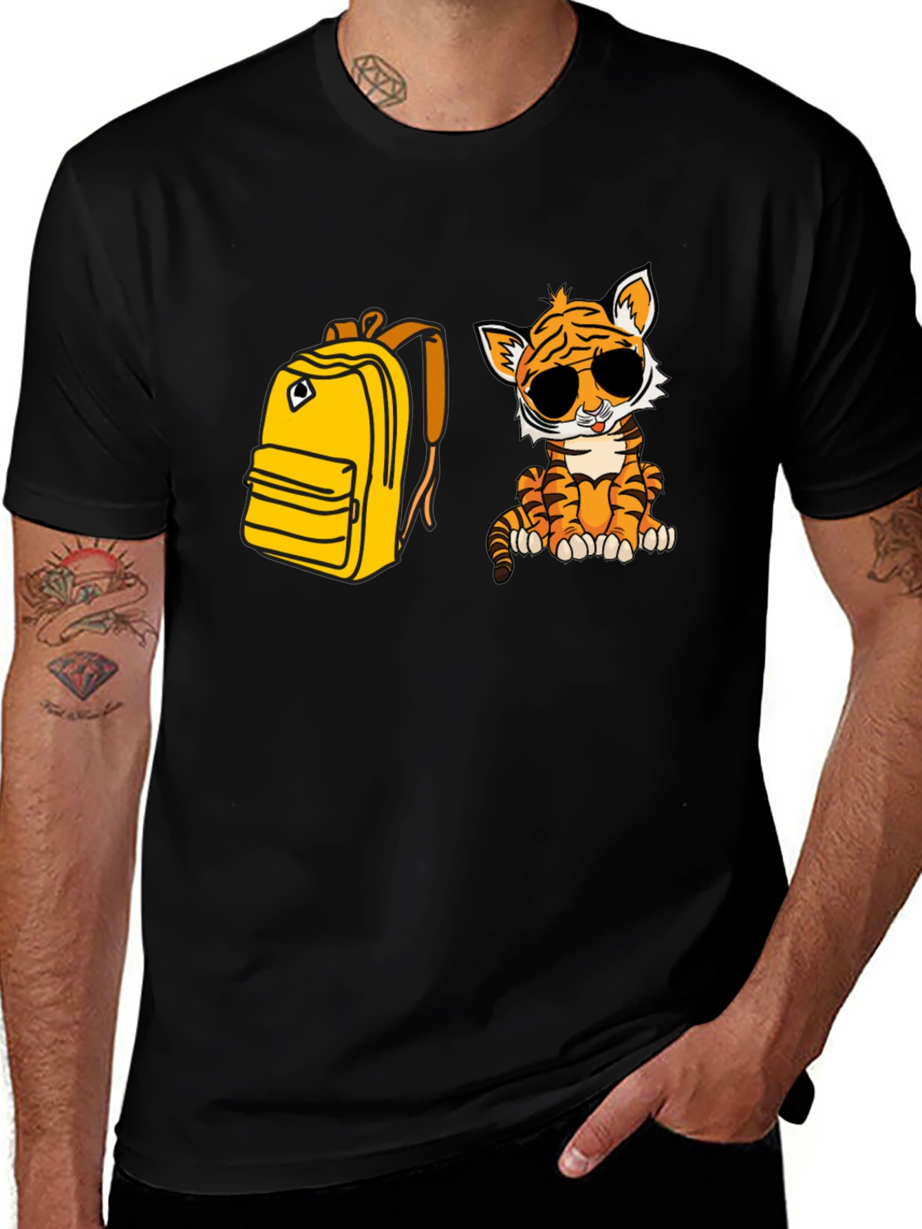 Variant 16 of Tiger & Backpack Graphic Tee