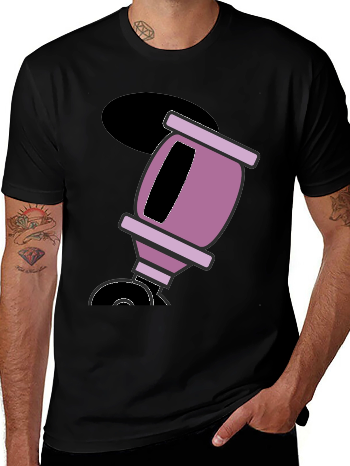 Variant 27 of Black T-Shirt with Funny Cartoon Design