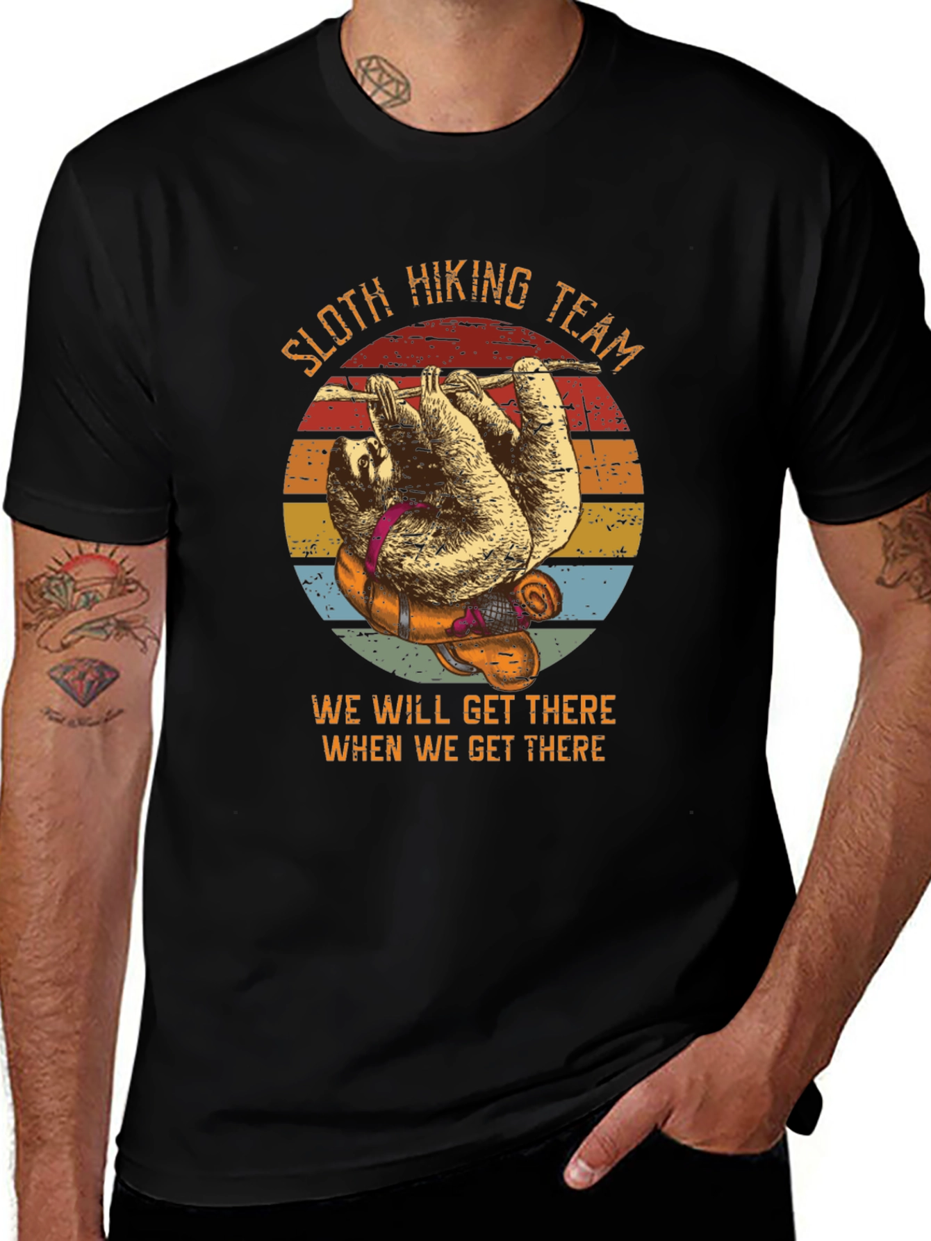 Variant 21 of Sloth Hiking Team T-Shirt