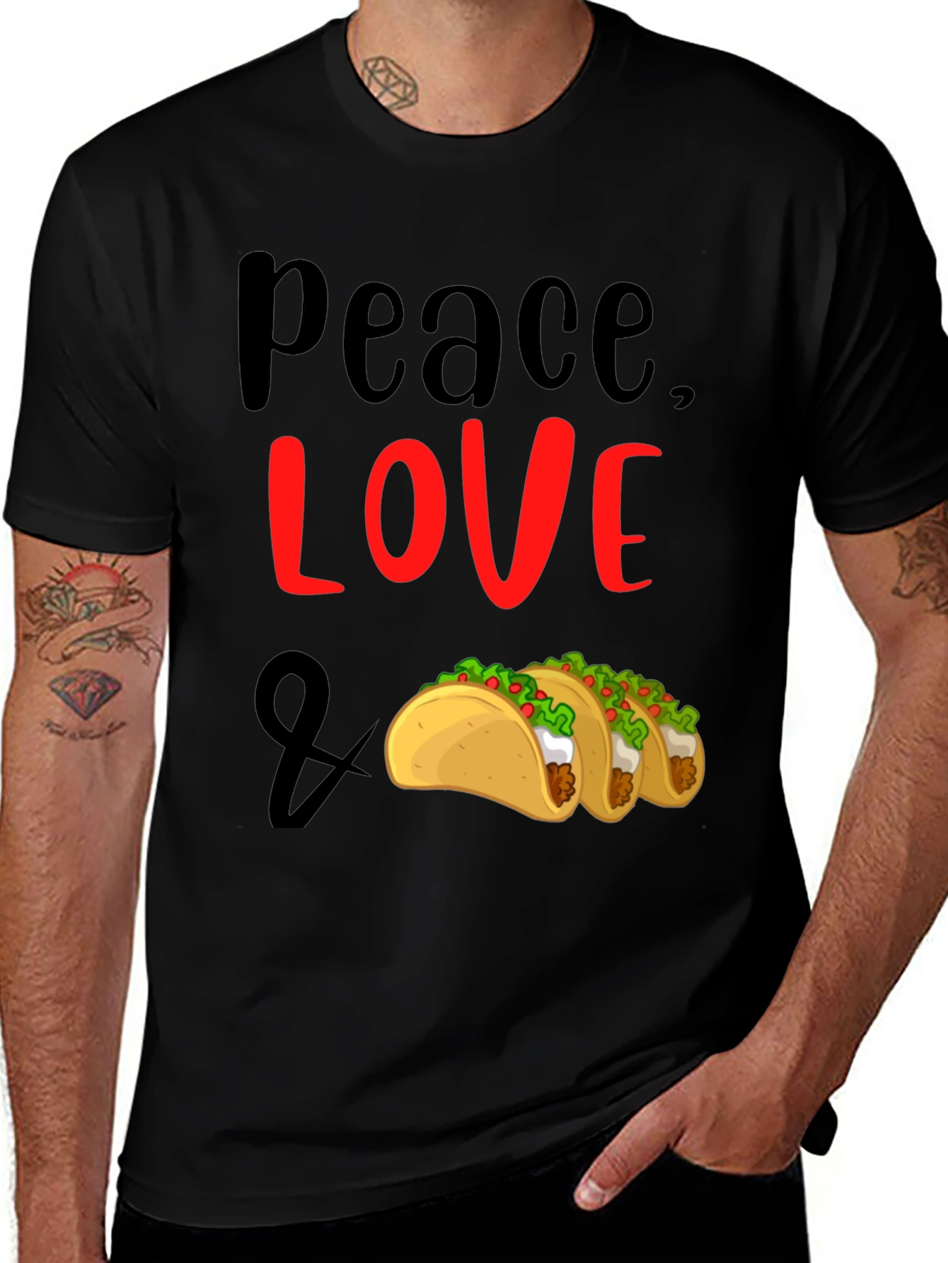 Variant 15 of Peace Love & Tacos Graphic Tee
