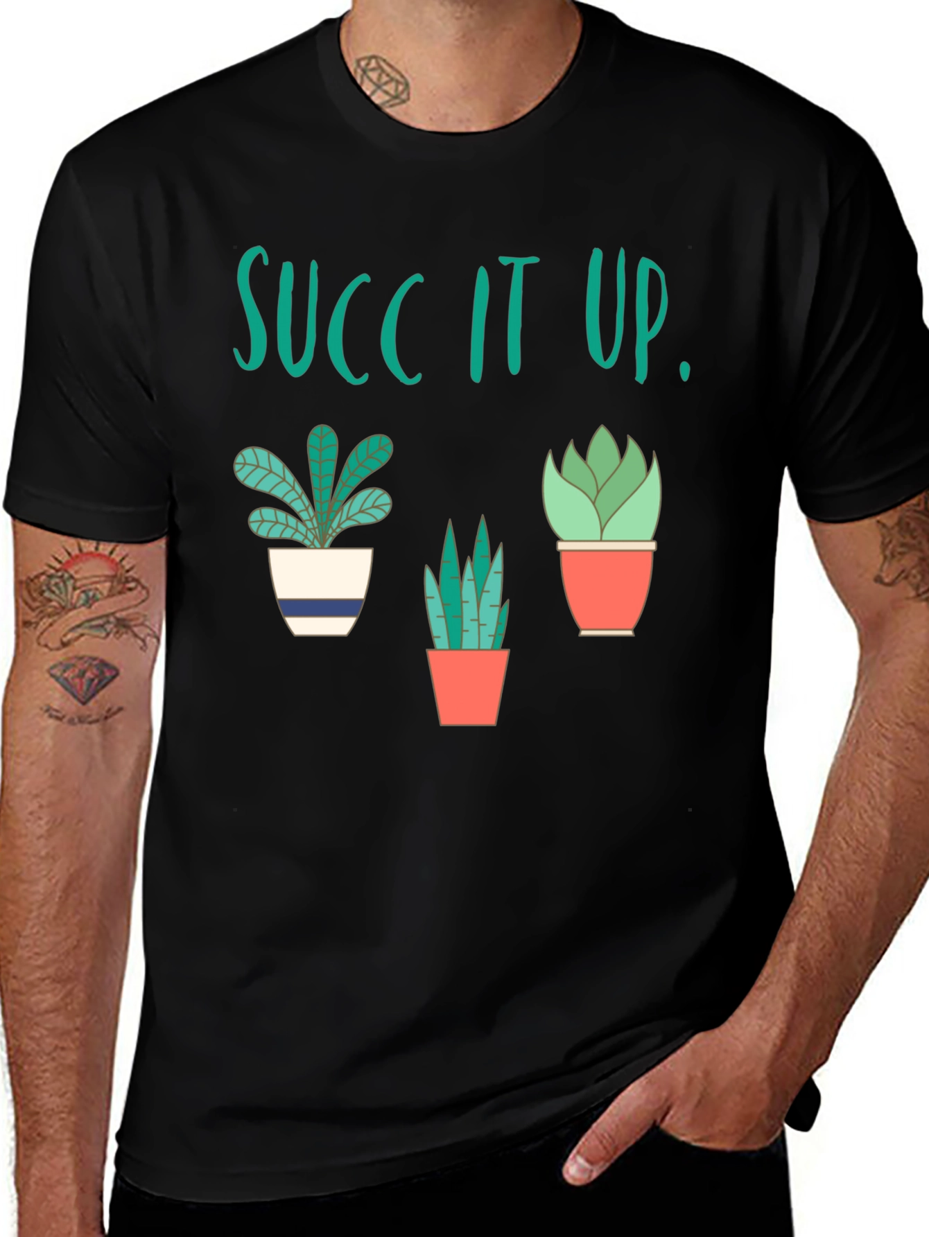 Variant 30 of Succ It Up! Graphic T-Shirt - Funny Plant Lover Tee