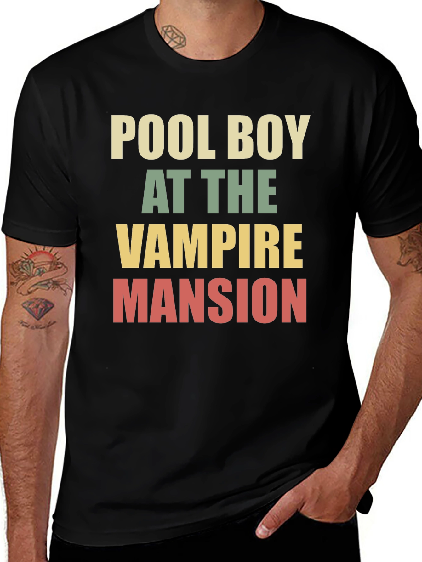 Variant 2 of Pool Boy at the Vampire Mansion Graphic Tee