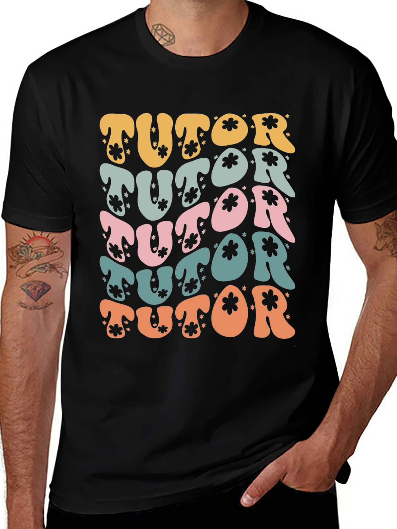 Variant 21 of Groovy Tutor T-Shirt - Retro Teacher Tee