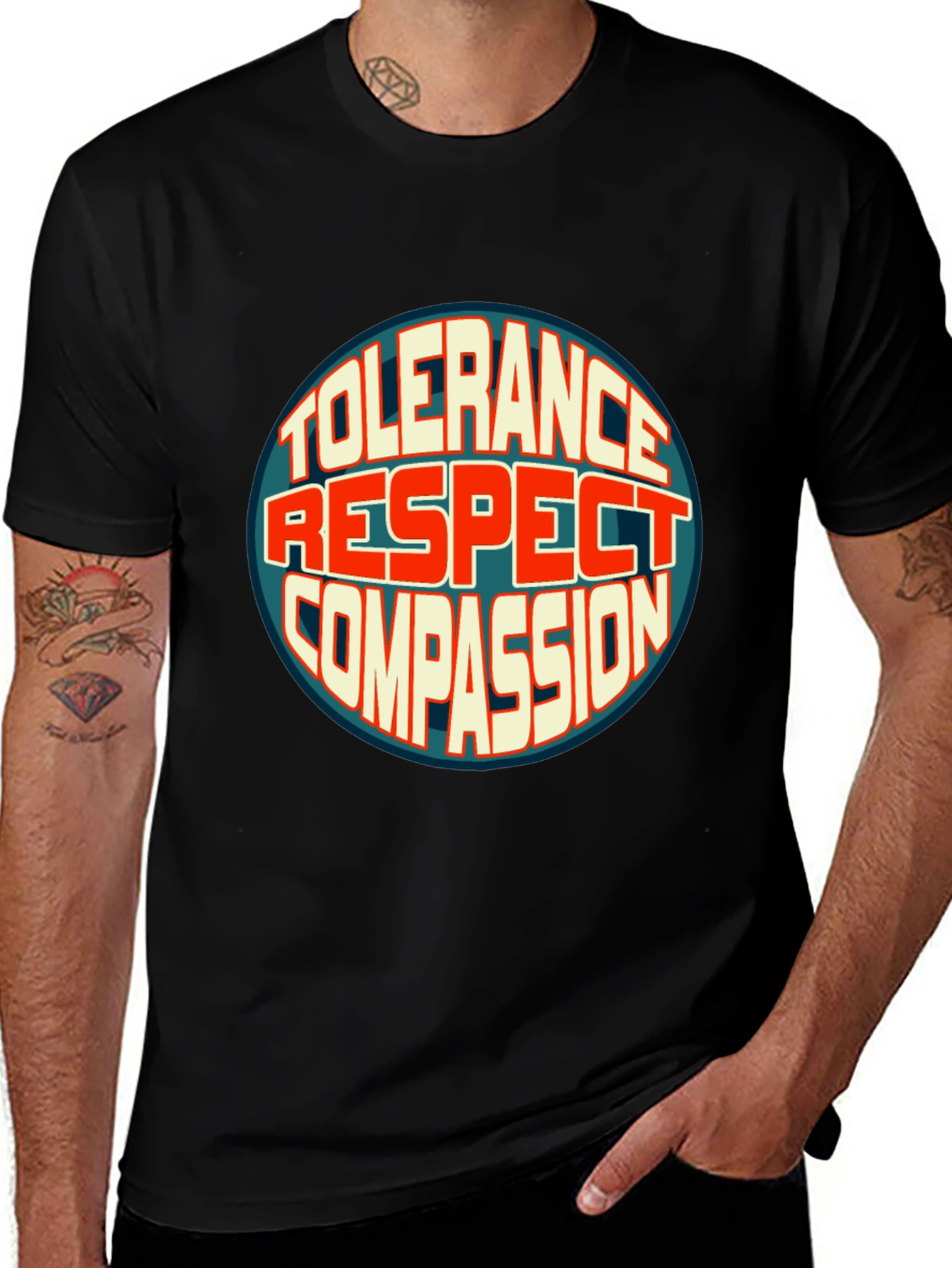 Variant 9 of Tolerance Respect Compassion Graphic Tee
